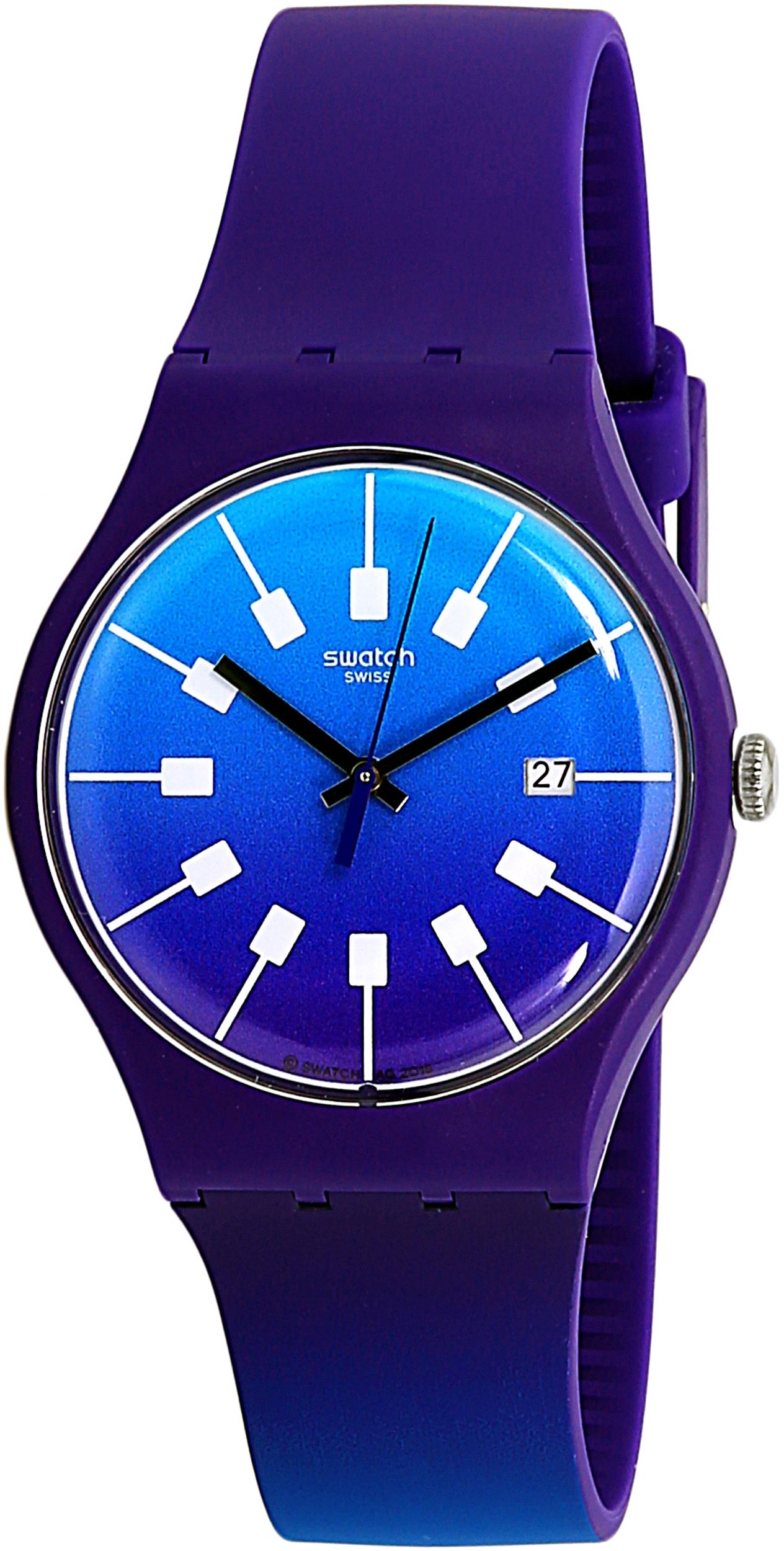 SwatchMen's Crazy Sky SUOV400 Purple Rubber Swiss Quartz Fashion Watch