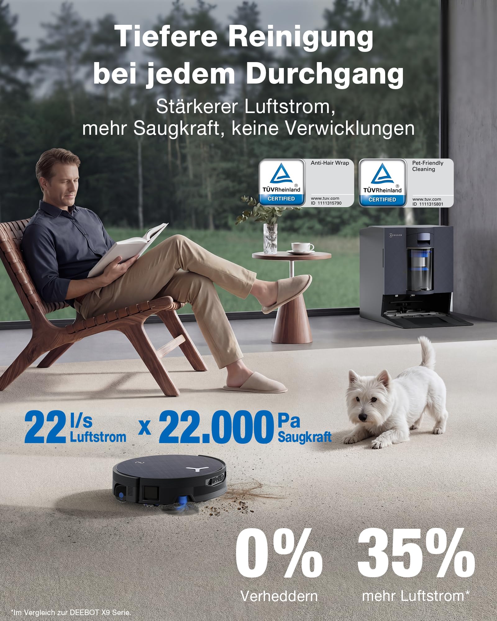 ECOVACS X12 OMNICYCLONE Saugroboter mit Wischfunktion, Blast & 22.000 Pa, FocusJet-System zur Fleckenvorlösung, OZMO Roller 3.0, Ausfahrender Wischmopp, PureCyclone 2.0 Auto-Entleerung, Silberschwarz