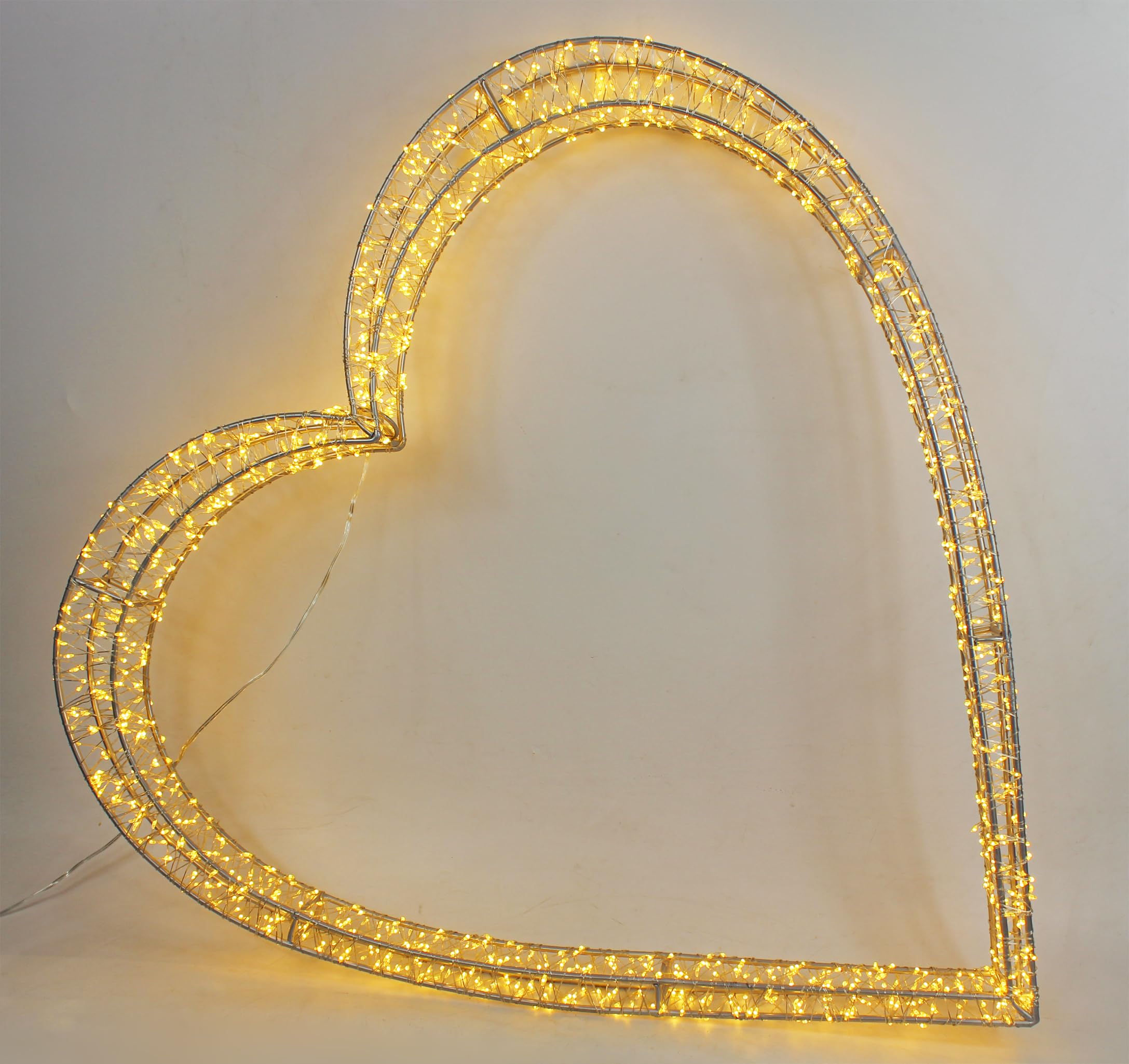 Decorazione a LED a forma di cuore con 1440 LED, 62 x 60 x 5 cm, con timer, cuore luminoso, lampada decorativa per interni ed esterni