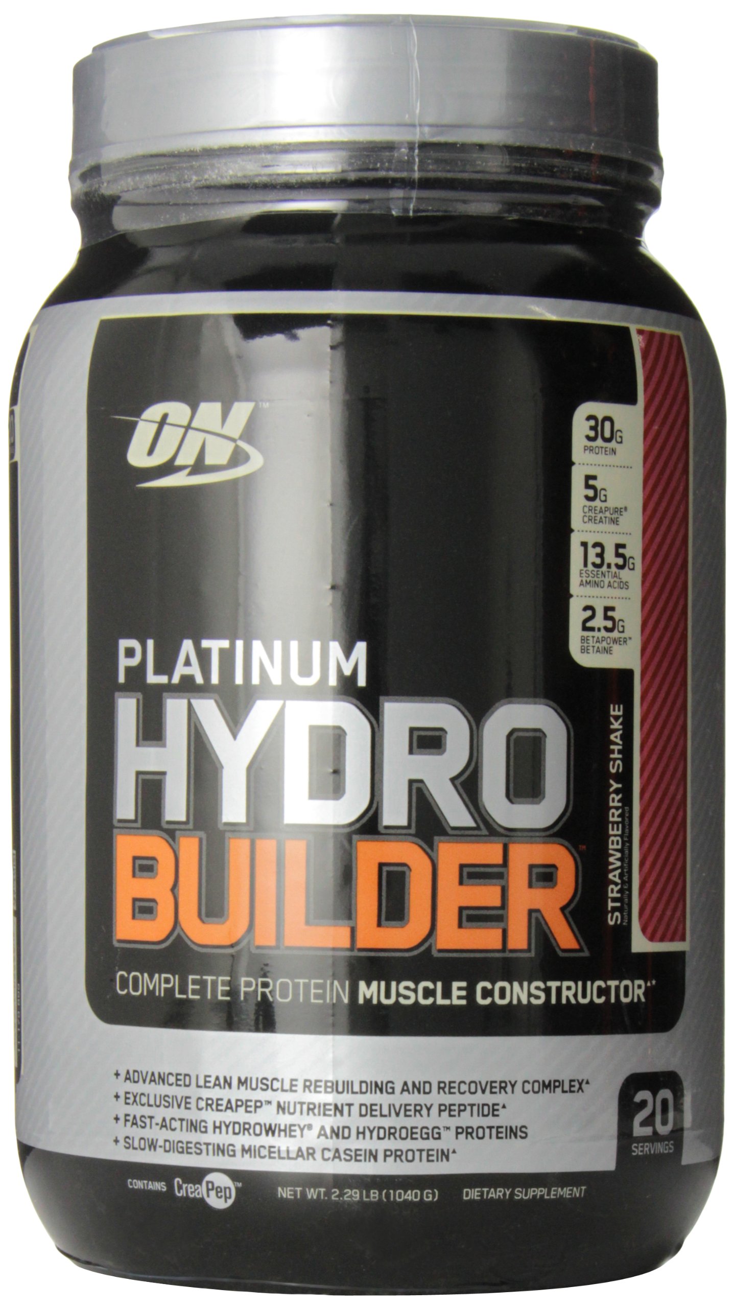 Optimum Nutrition Platinum Hydrobuilder, Strawberry Shake, 2.2 lb