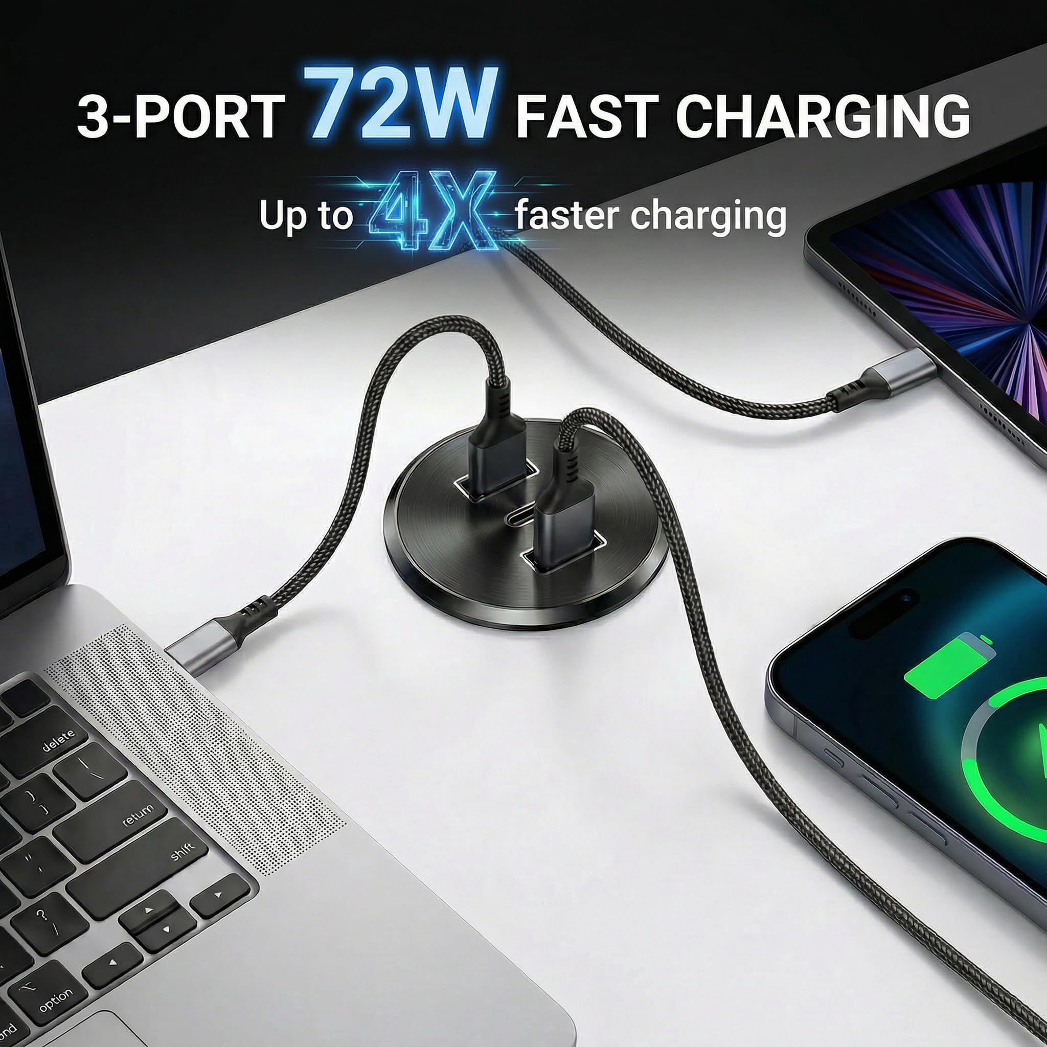 4 STK. GIBBAB 72W USB-C Steckdose 12V Aluminium Einbau PD3.0 36W & 2xQC3.0 | 36W PD3.0 + 2x18W QC3.0 USB 12V Einbau Steckdose, 3 Ports Aluminium für Wohnmobil, Camper, Boot & LKW, schnellladen