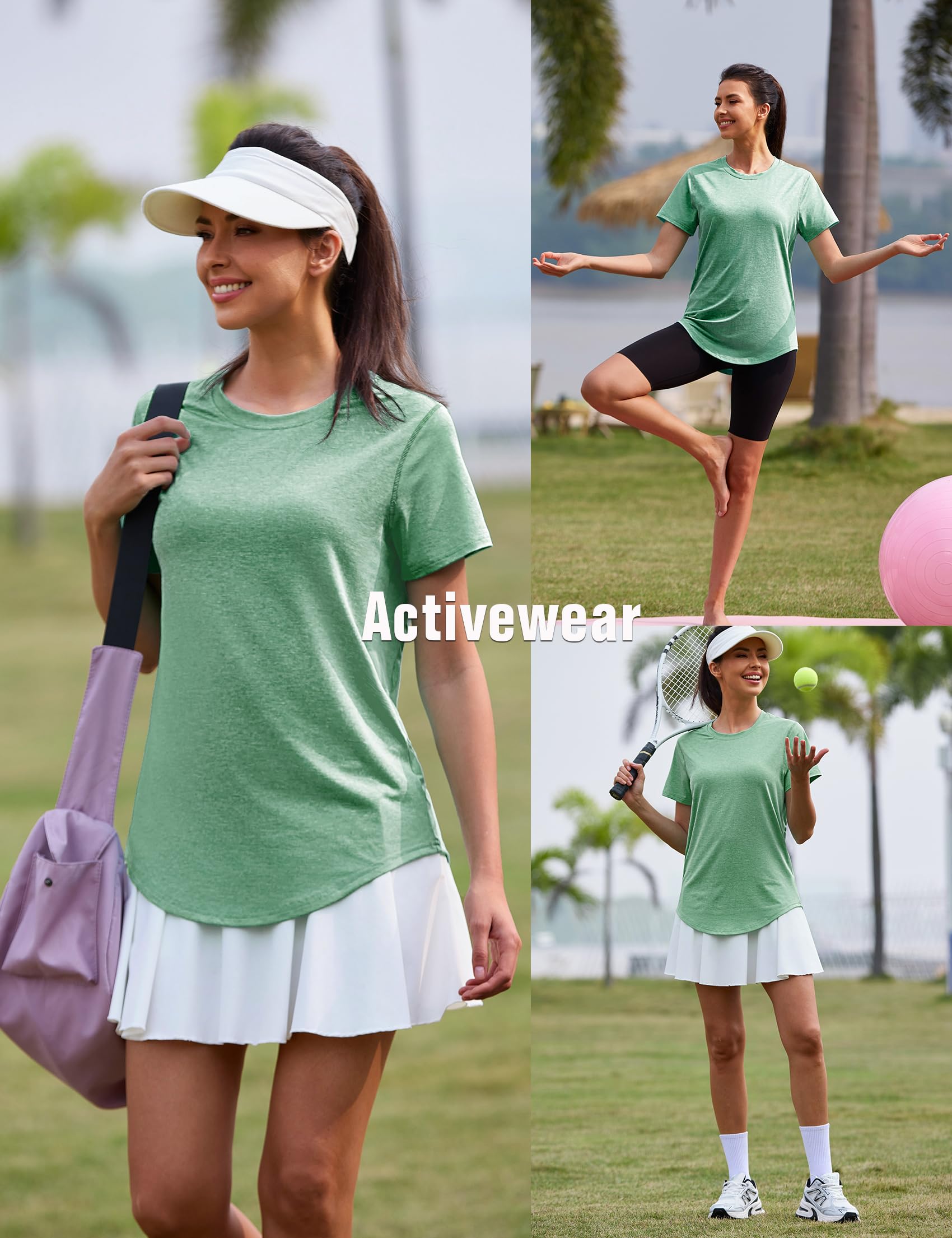 Camiseta Deportivo Mujer Camiseta de Manga Corta Camiseta de Secado Rápido Camisetas de Malla Mujer Yoga Fitness Top Ropa Deportiva