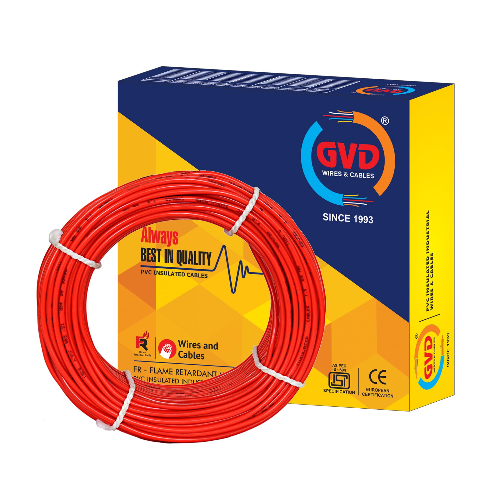 GVD PVC & FR Insulated 1.5mm Single Core Flexible Copper Wires & Cables for Home Electric Wire Domestic Industrial Electric Electrical Wire (RED, 90mtr) (B08W34F63W) Amazon Price History, Amazon Price Tracker