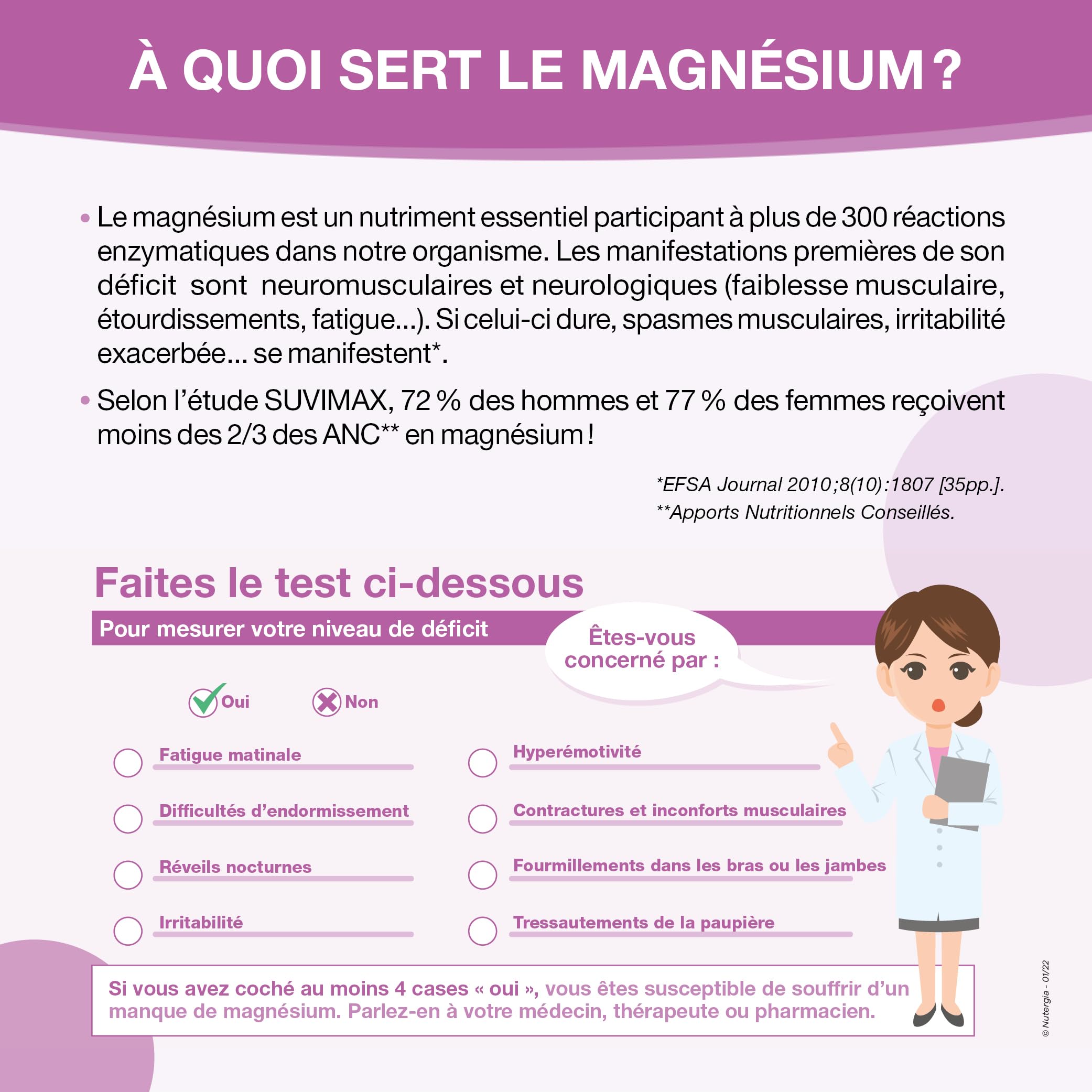 Nutergia – Magnésium, vitamines B et Zinc – Fatigue physique – 4 Sels de magnésium – formule désacidifiante – Complément alimentaire – 180 Gélules – Fabrication Française