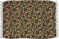 Canga de Praia Tropical, Estampa Frutas, Viscose com Franjas, Saída de Praia Verão
