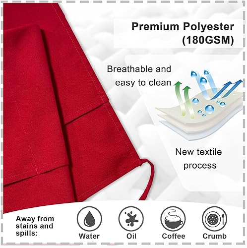 Miniatura 3 de PLOYMONO Delantal de cintura con 3 bolsillos, 1 paquete de poliéster hilado para mujeres y hombres, delantal corto de longitud media correa de