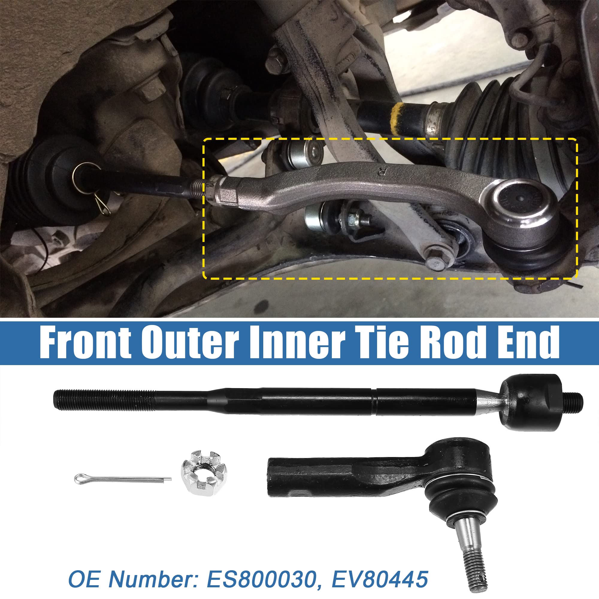 hooriisp様 X AUTOHAUX 4pcs Front Inner Outer Tie Rod End Links