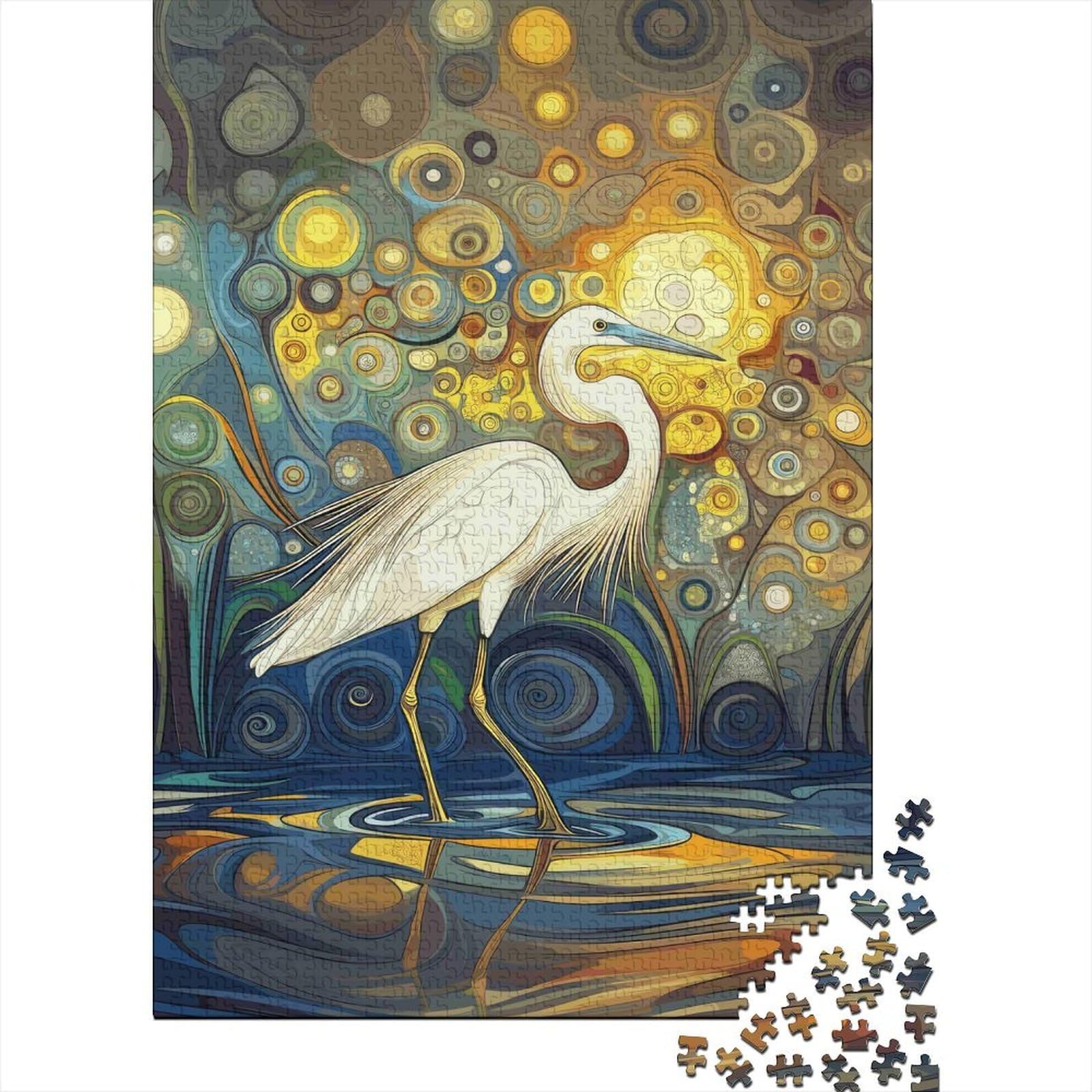 egret glowing halos paper 1000pc jigsaw puzzle jigsaw puzzle for adults family game stress relief