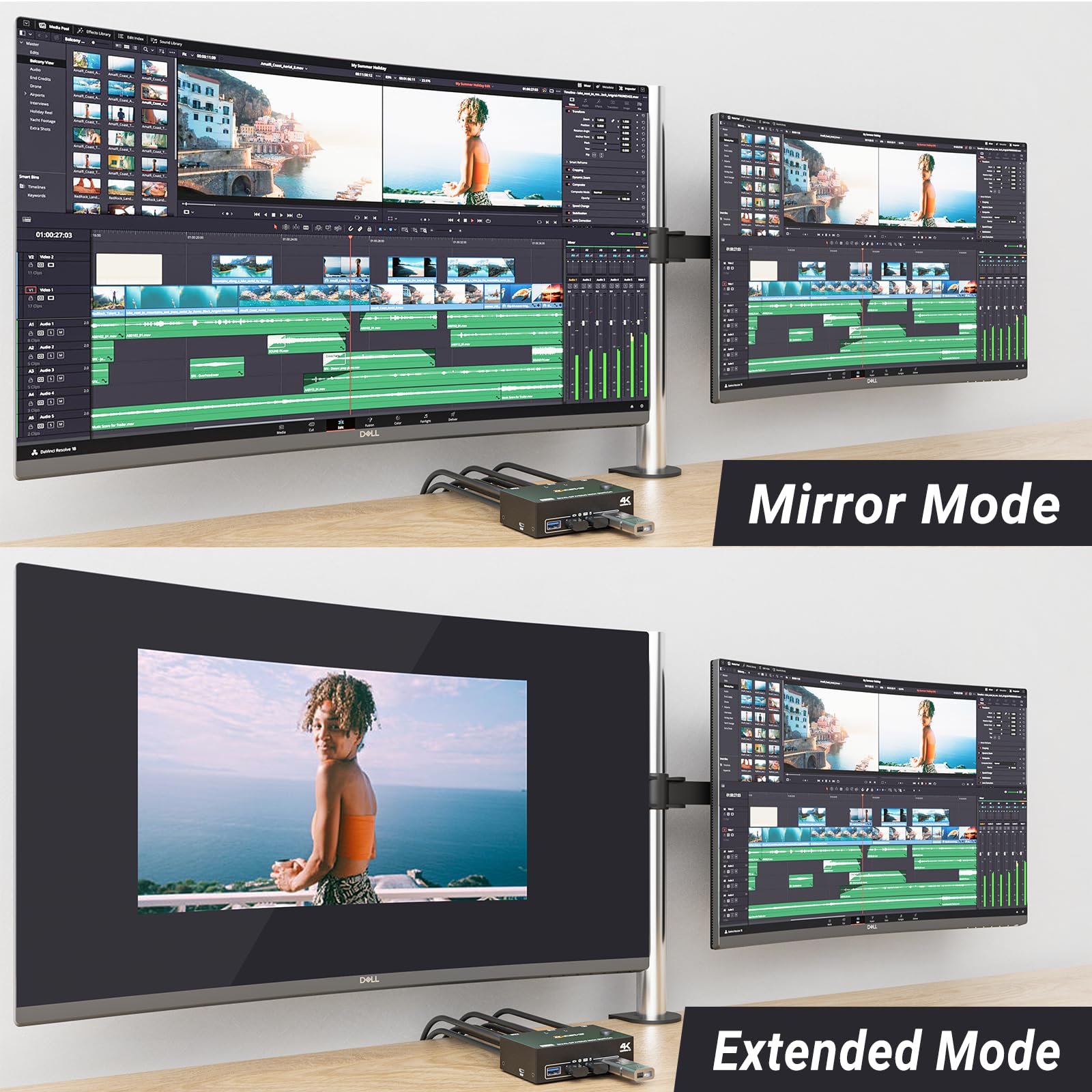 Amazon.co.jp: KCEVE デュアル モニター KVM スイッチ ディスプレイ