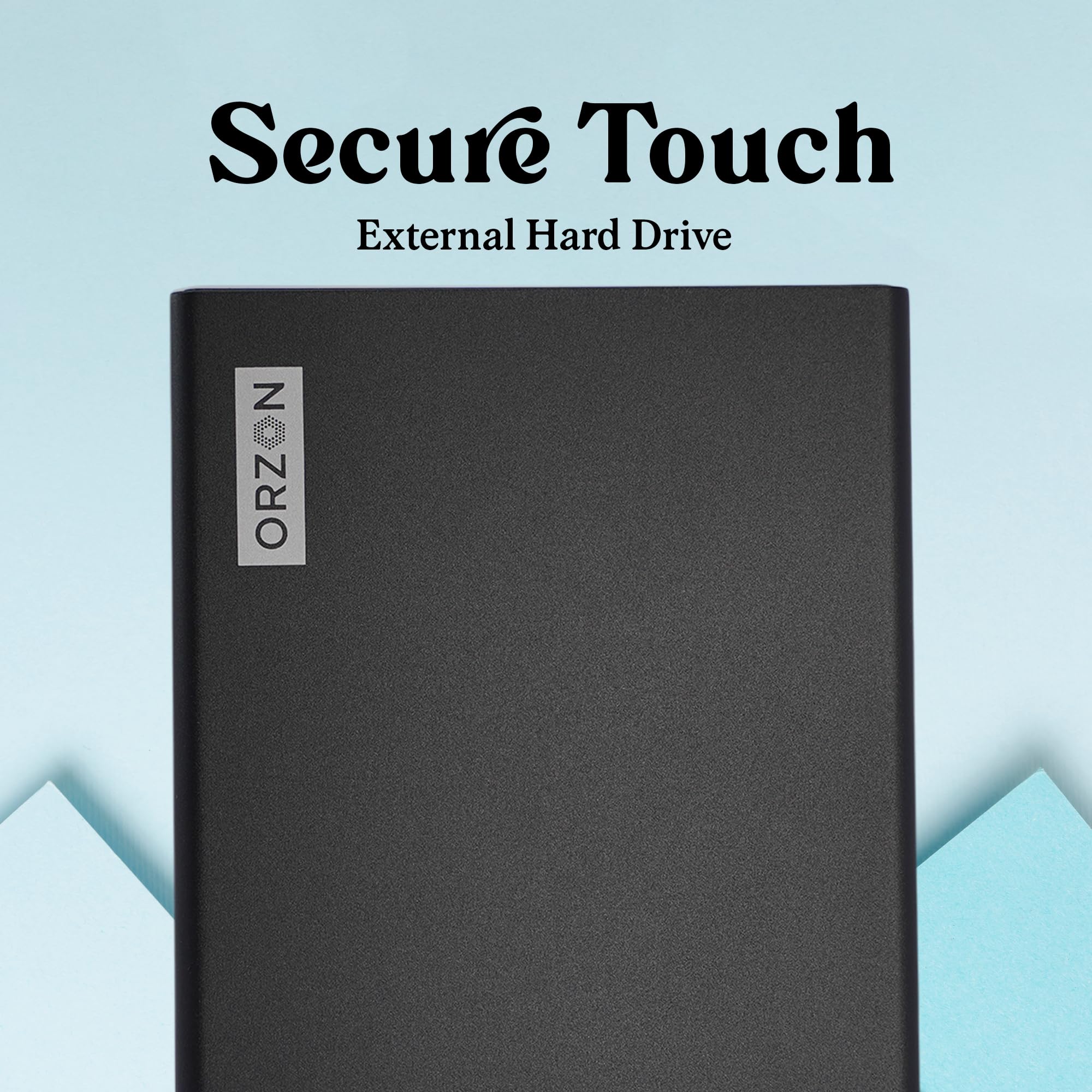 ORZON™ Secure Touch 500GB Portable External Hard Drive | Aluminum