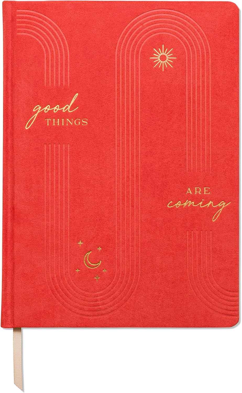 DesignWorks Ink Floral 7.25" x 10.25" Jumbo Journal Notebook with Soft Touch Cover, Gold Accents, Lined Pages, Ribbon Marker for Work, Writing, Journaling (Orange)