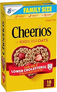 Cheerios Heart Healthy Gluten Free Breakfast Cereal, Family Size 18 oz Box