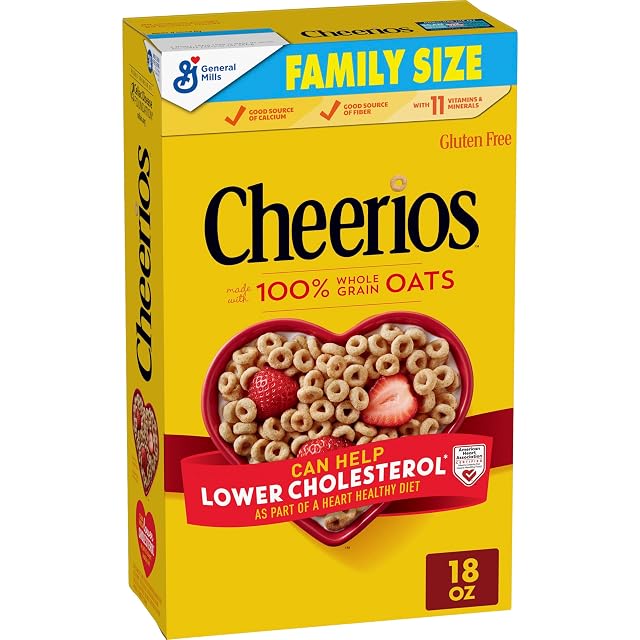 Cheerios Cereal Limited Edition Heart Shapes Affirmations Box Heart Healthy Gluten Free Family Size 18 oz