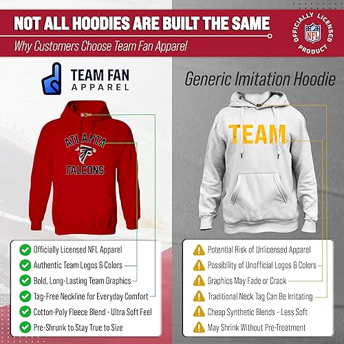 Miniatura 69 de Team Fan Apparel - Sudadera con capucha para adultos de NFL Gameday, mezcla de algodón y vellón de poliéster, abrígate y representa a tu