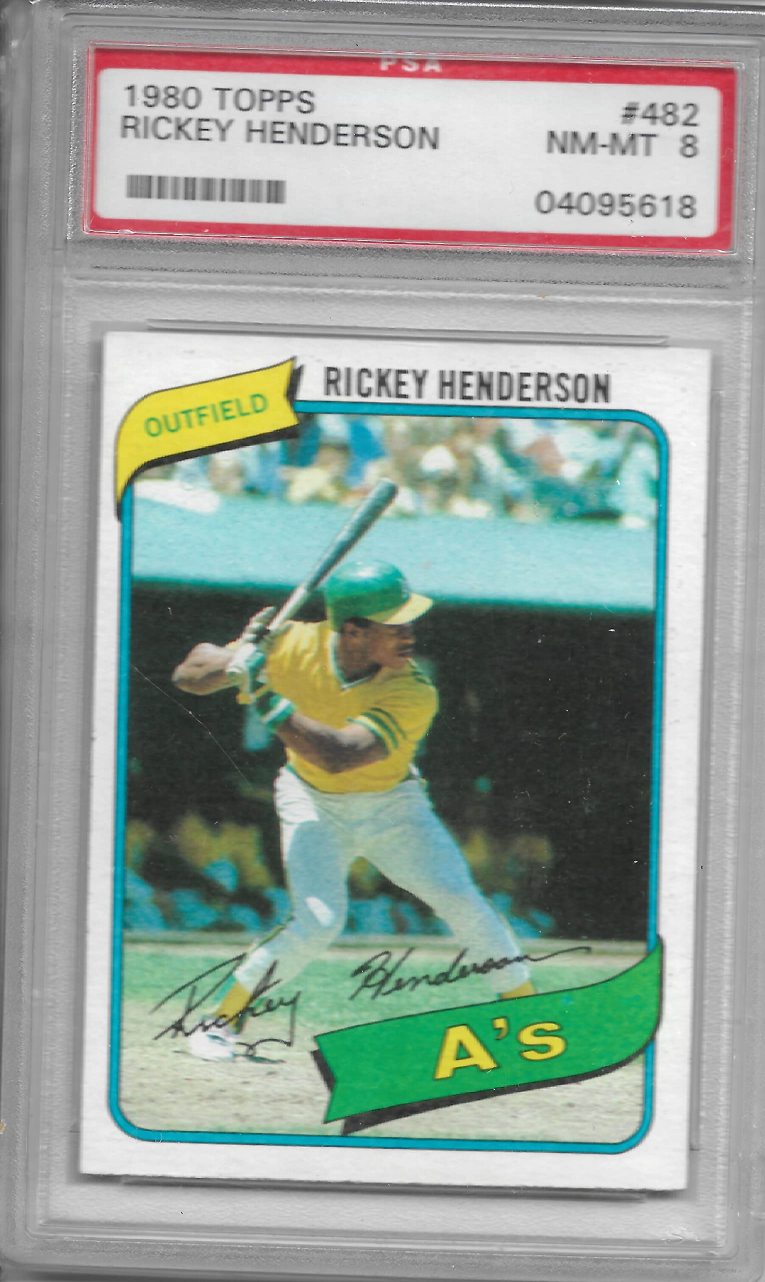 com: Rickey Henderson PSA GRADED 8 (Baseball Card) 1980