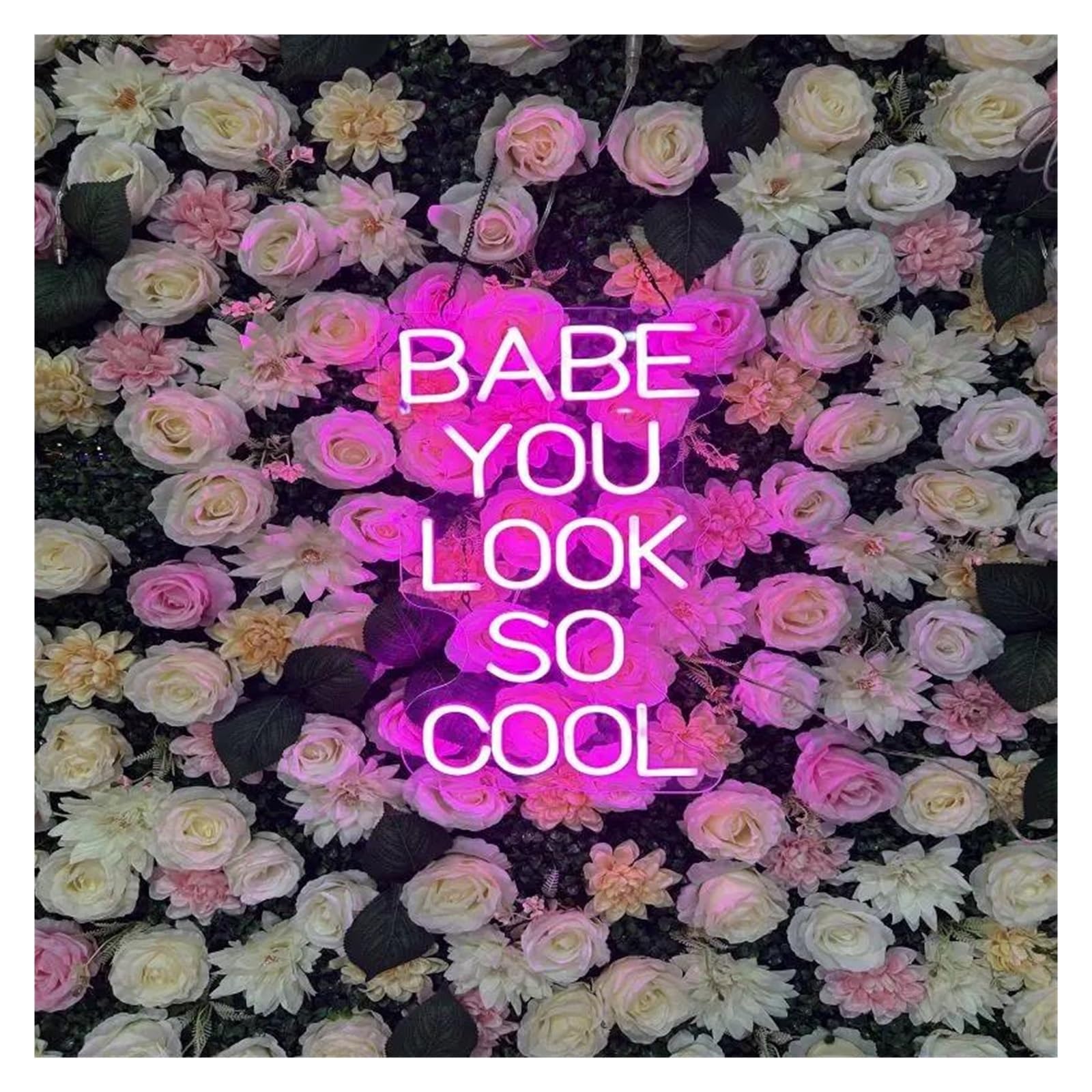 SHOUXI Sign Lamp Babe You Look So Cool Neon Sign for Bedroom, Wedding,Party Decor 50cm