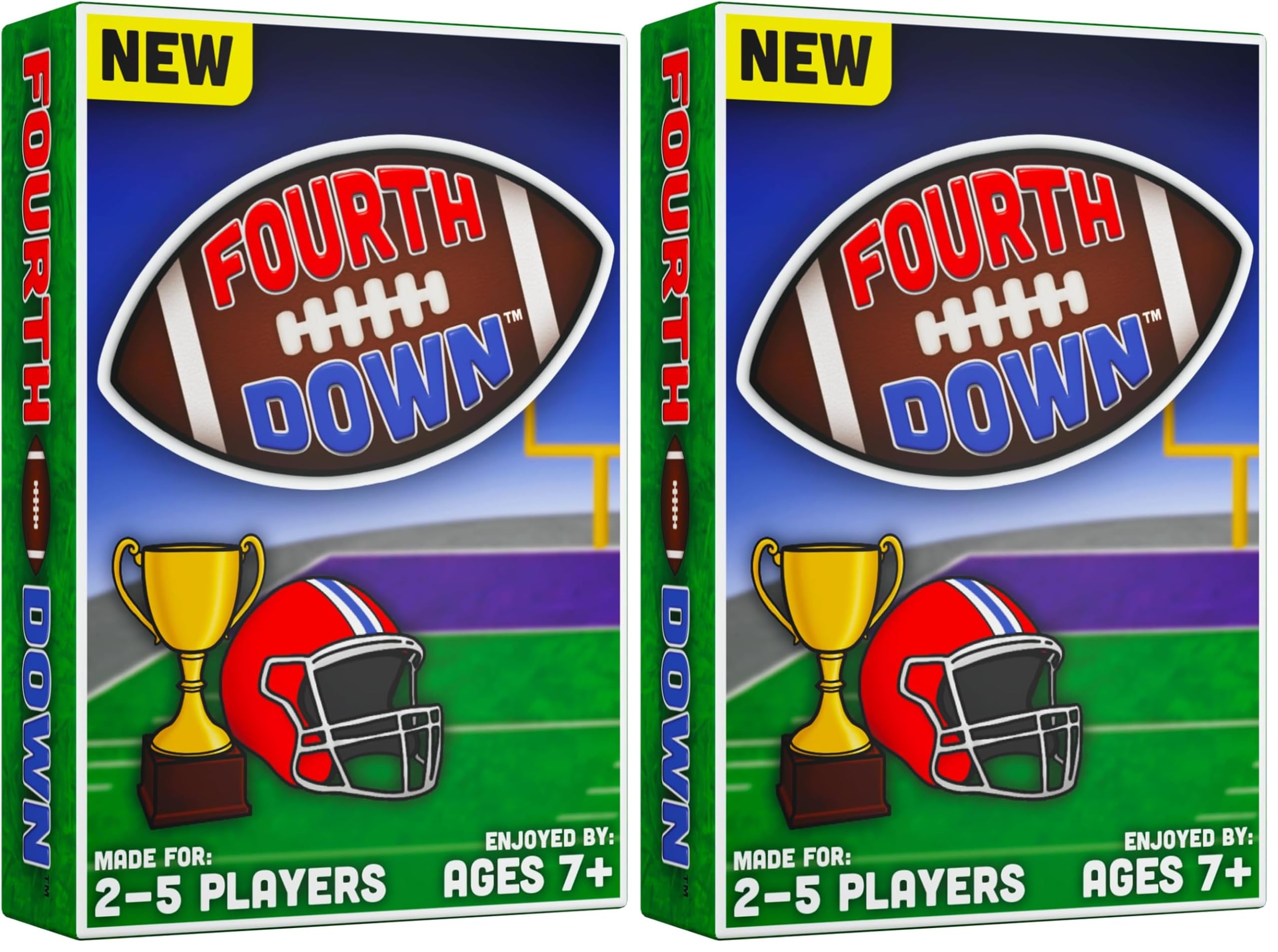 Fourth Down Football Card Game for Kids &amp; Families | Fast-Paced Sports Game for Kids 8-12 | Birthday Gift for Boys, Travel Game | Illustrated Football Cards (Pack of 2)
