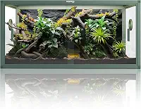 Tanque de répteis de 50 galões, tanque de cobra com abertura frontal para fácil manutenção, ventilação de tela superior, terrário de répteis 91 x 45 cm x 45 cm