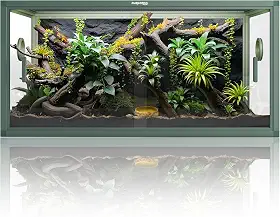 Tanque de répteis de 50 galões, tanque de cobra com abertura frontal para fácil manutenção, ventilação de tela superior, terrário de répteis 91 x 45 cm x 45 cm