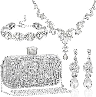 ​​​​4 Pcs Purse Rhinestone Jewelry Set for Wedding Bridal Women ...