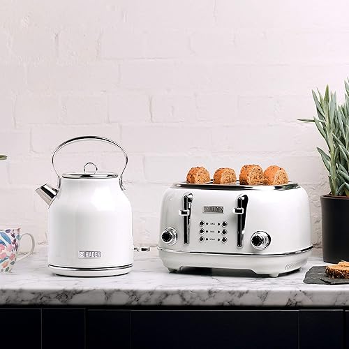 Miniatura 8 de Haden 75012 Heritage - Hervidor eléctrico retro de acero inoxidable de 1.7 litros con apagado automático y protección contra ebullición en seco,