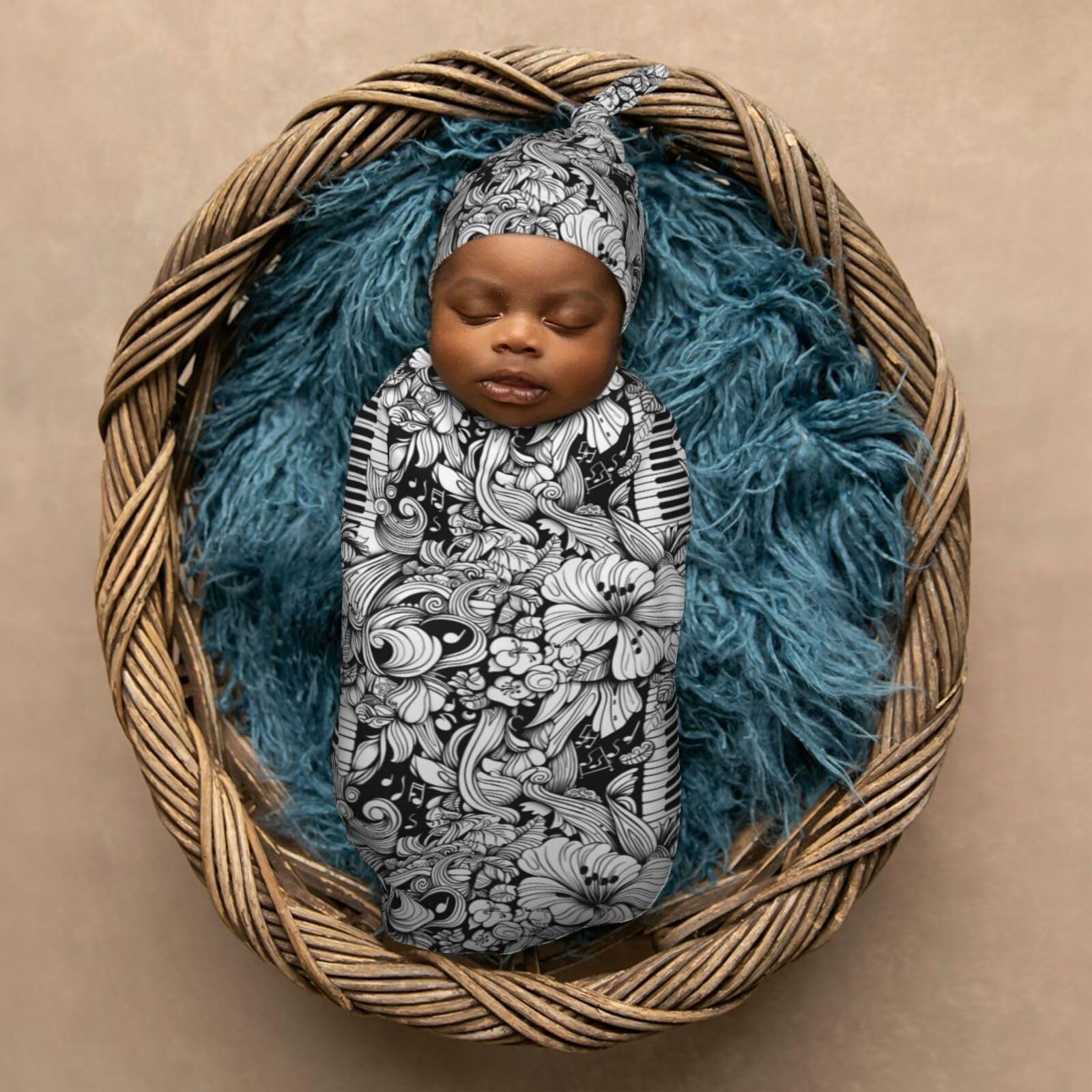 Manta Negra Para Bebé, Manta Para Envolver Al Bebé Recién Nacido, Saco De Dormir Suave, Manta