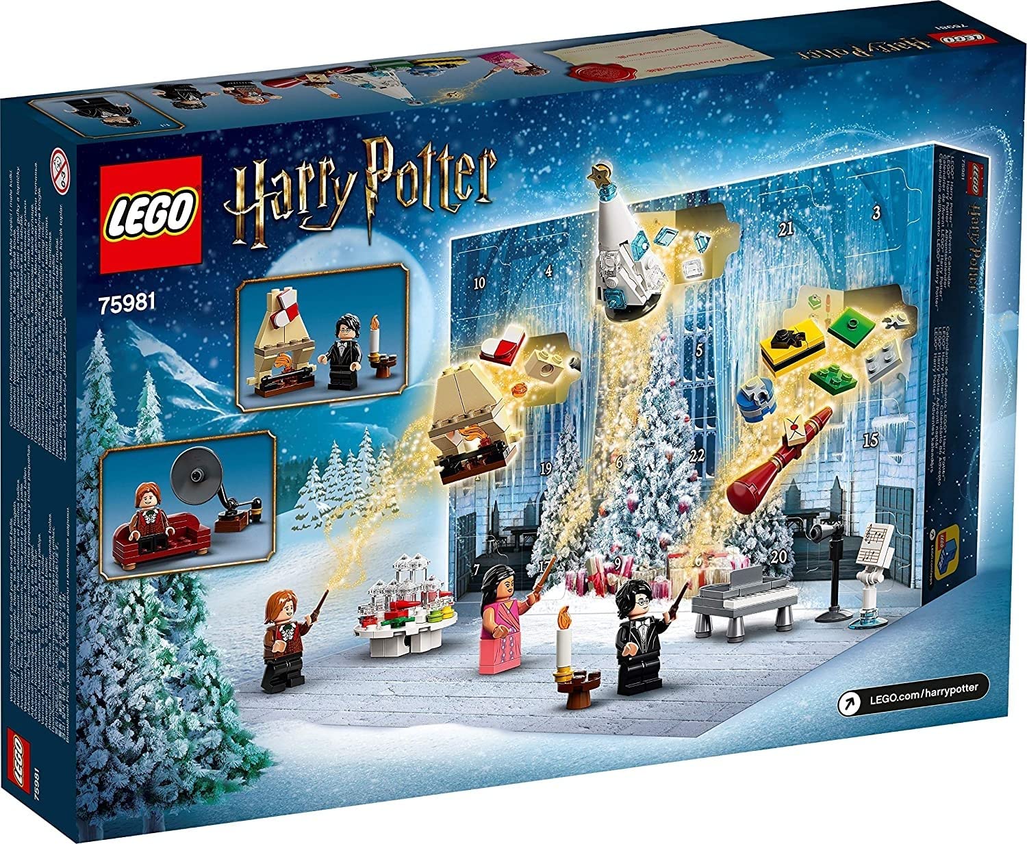 LEGO 75981 Harry Potter Calendrier de l’Avent LEGO Harry Potter jeu de Construction de Noël - Scène du Bal de Noël à Poudlard