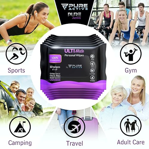 Miniatura 8 de Toallitas corporales para mujer, paquete de 12 unidades, 120 toallitas desodorantes extragruesas, toallitas corporales de lavanda sin enjuague,