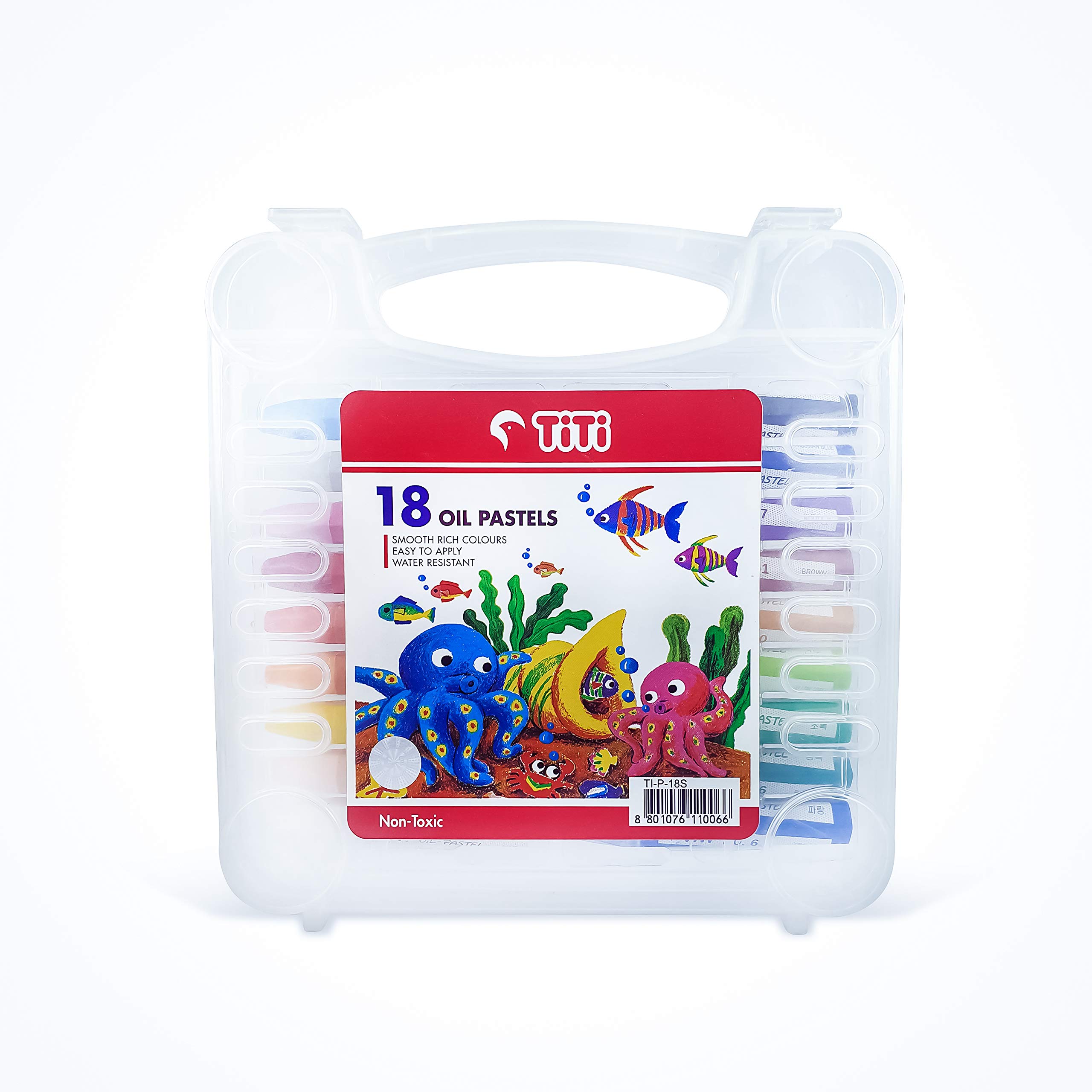 TitiHexagonal Oil Pastels 18 Colours, 75 mm Size