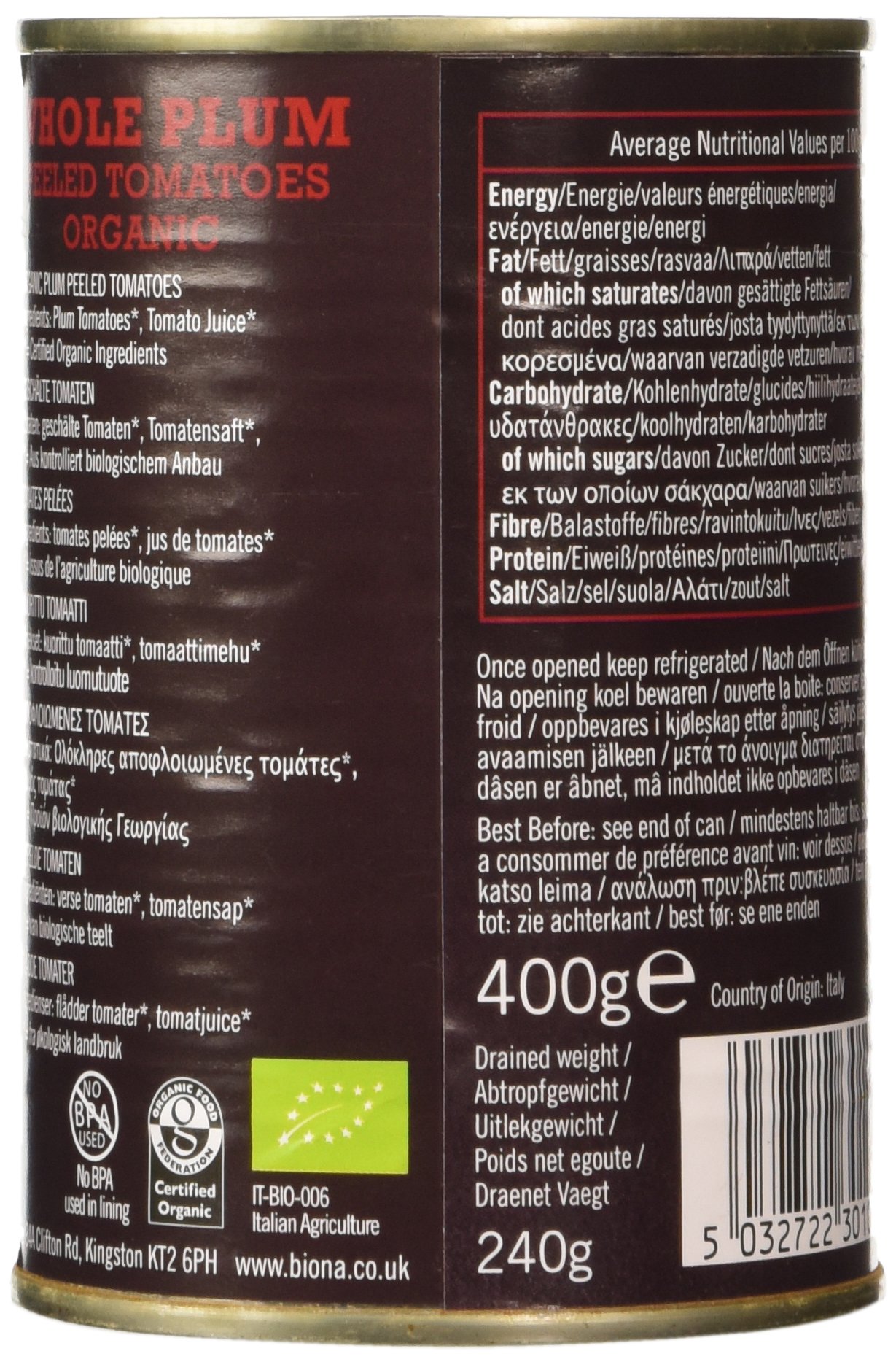 Tomaten aus biologischem Anbau, 400 g, 6 Stück