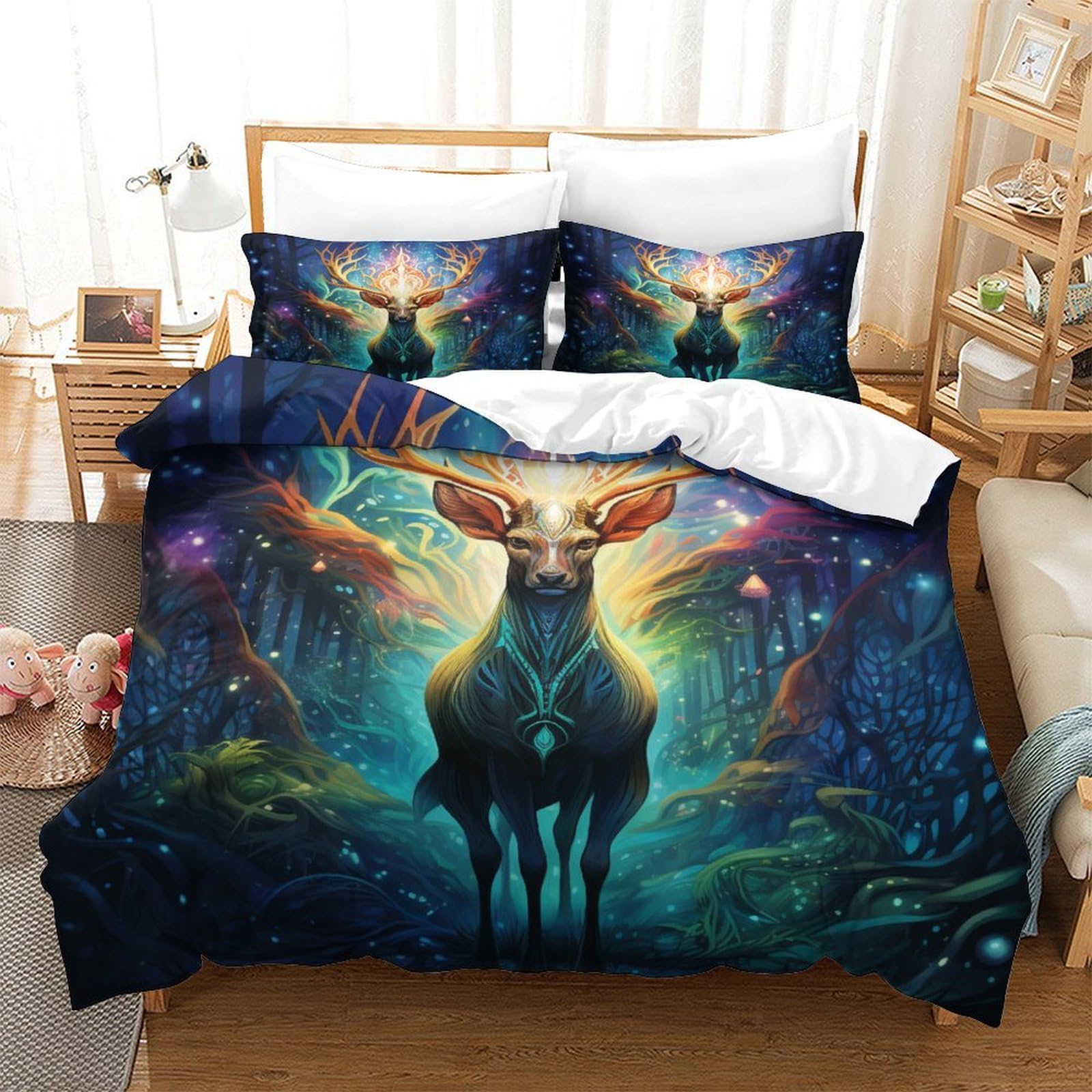 Stampato in 3D Pronipote tibetano Copertina Stampata Microfibra Disegnata Biancheria Da Letto Morbido Easy Care Con 2 Federe,Double（200x200cm）, Per Adolescenti E Adulti