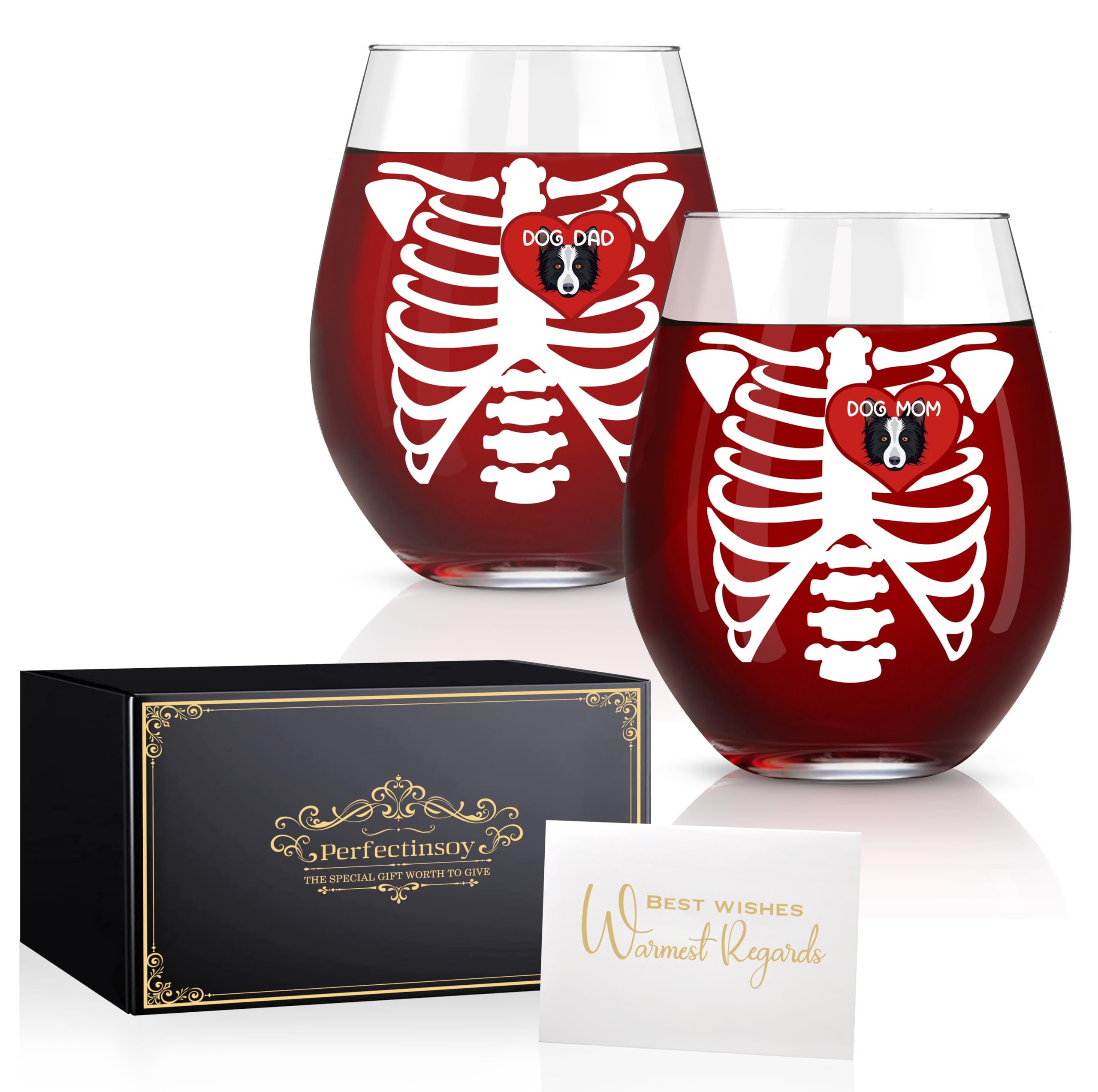 Perfectinsoy Dog Parents Funny Wine Glasses Set of ...