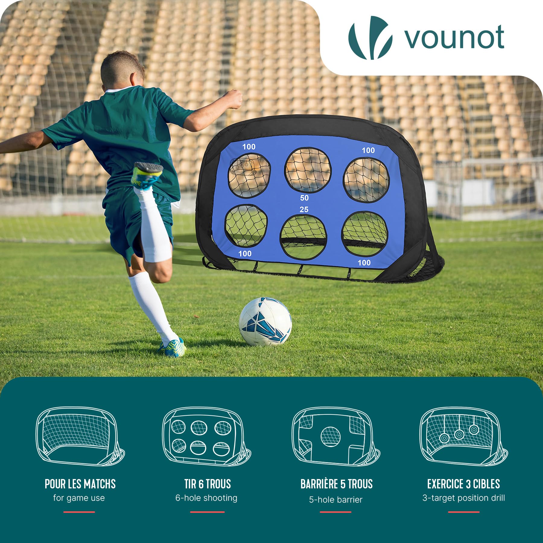 Porterías Fútbol Plegables 120x80x80cm Red Fútbol Niños Set 2