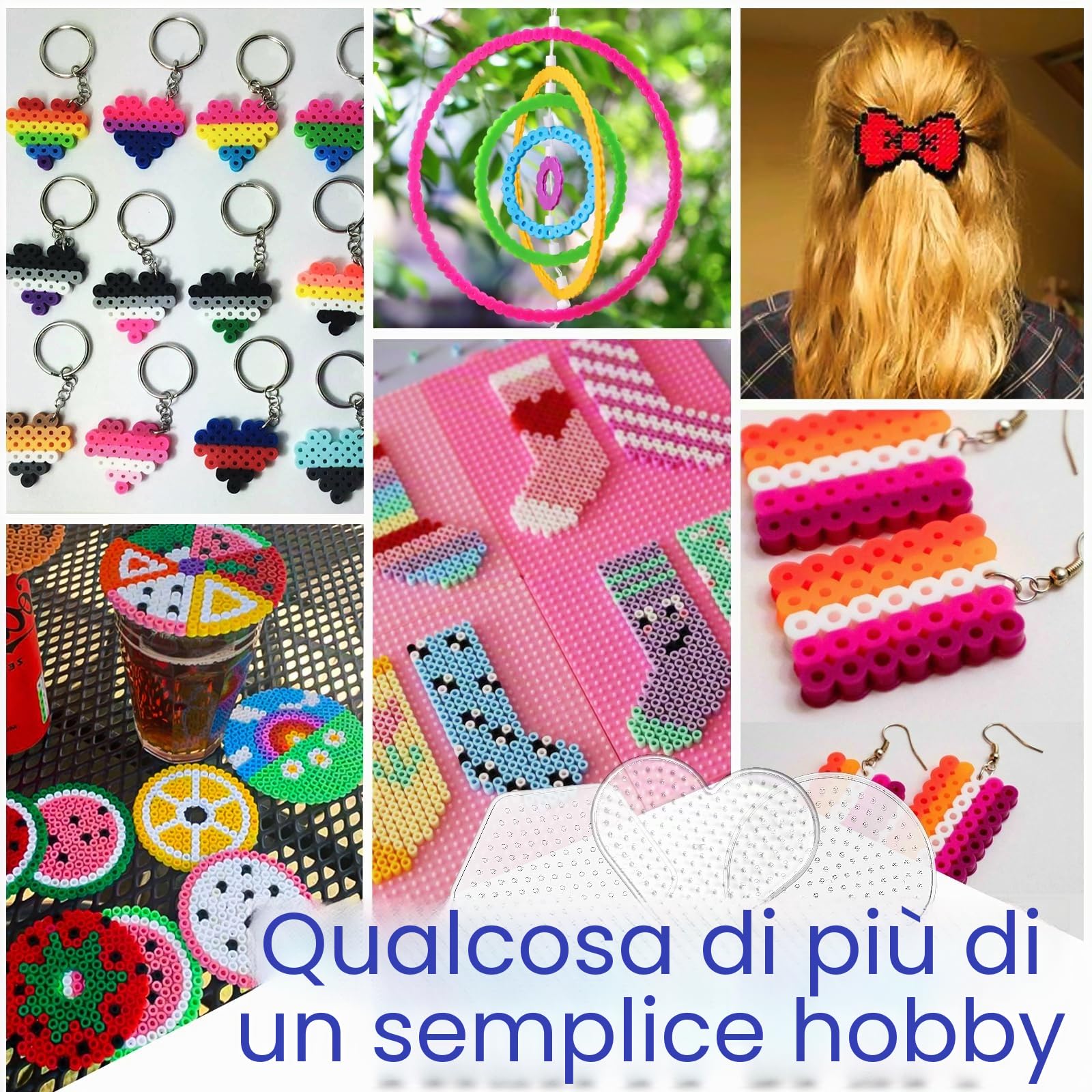 FunzBo Set Perline da Stirare 31000 Pezzi XXL - 48 Colori 5mm Perline in Confezione con Accessori e Scatola Portaoggetti per Bambini da 6 Anni, Adulti e Appassionati di Lavoretti