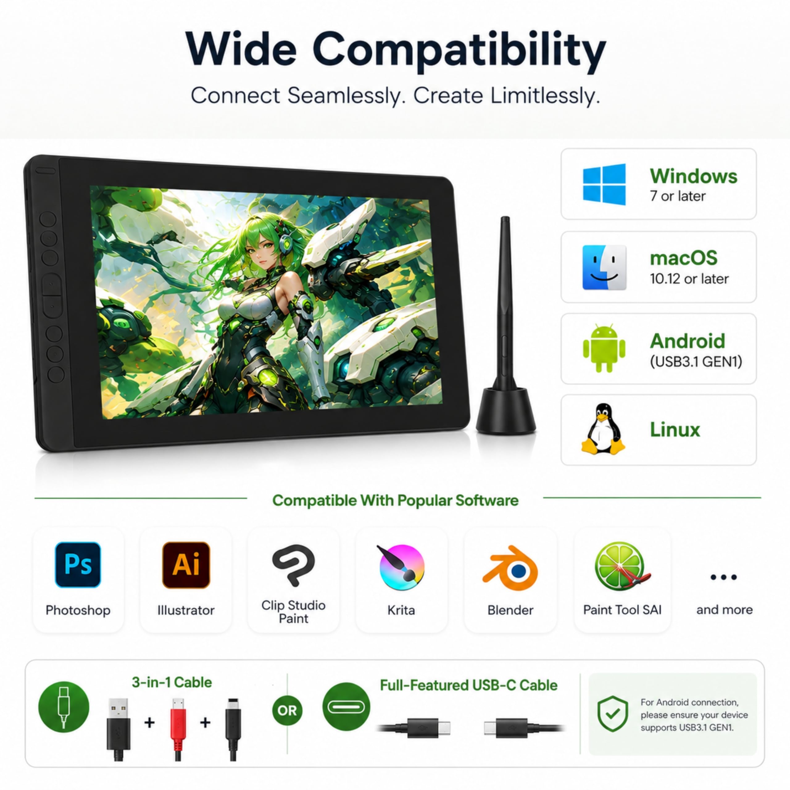 Amazon.in: Buy HUION Kamvas 13 Graphic Pen Display Tablet 13.3