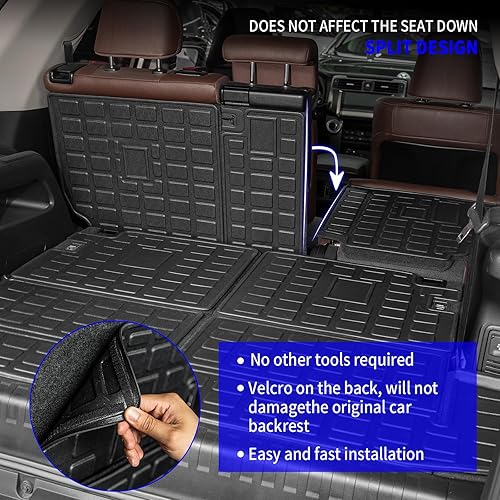 Miniatura 5 de Rongtaod Alfombrilla de carga compatible con Toyota 4Runner 2010-2024 de 7 asientos, forro de carga para maletero de asiento trasero, protector de 4