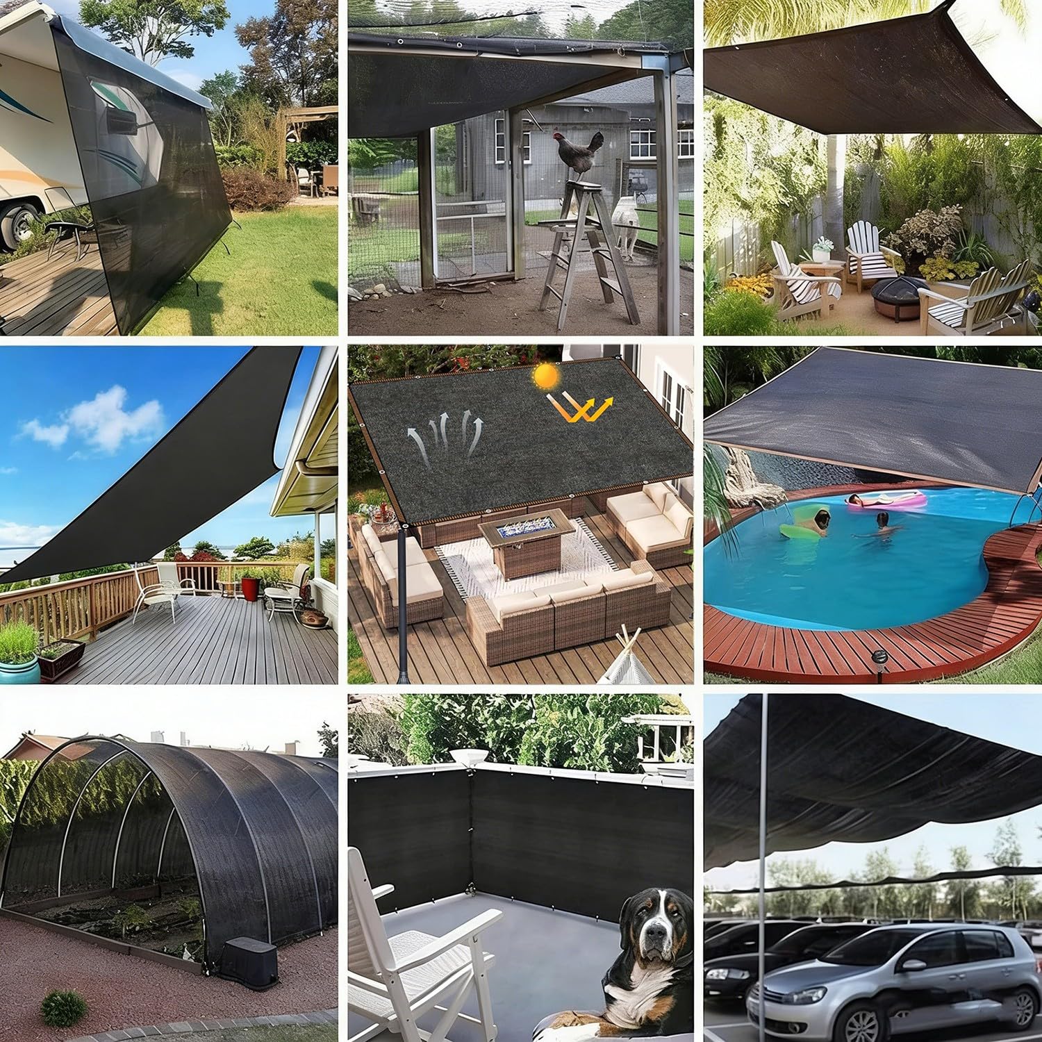 Verde Malla de Sombreo Jardín, Red de Sombra Exterior HDPE Transpirable, Protección UV y Resistente al Viento para Invernadero Plantas Pergola(Green,8x10m)