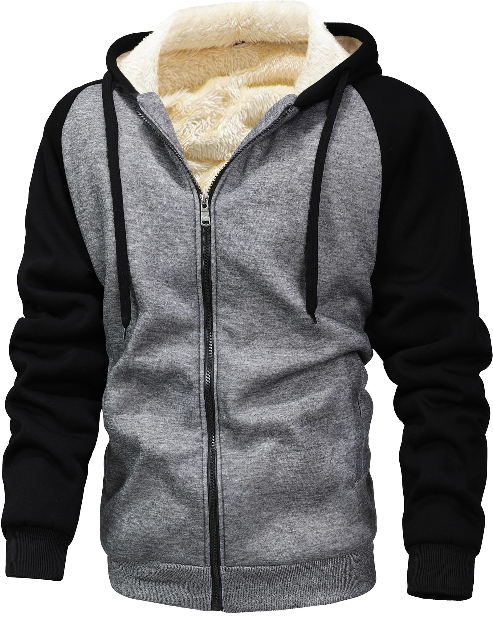 GXAMOY Men's Heavyweight Warm Thick Full Zip Up