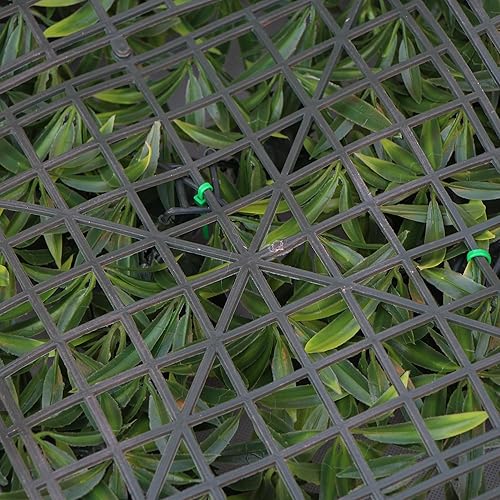 Miniatura 7 de ULAND Paneles de pared de plantas artificiales, 1 pieza de 40 x 40 pulgadas, decoración de fondo de pared de césped verde, hojas de hiedra