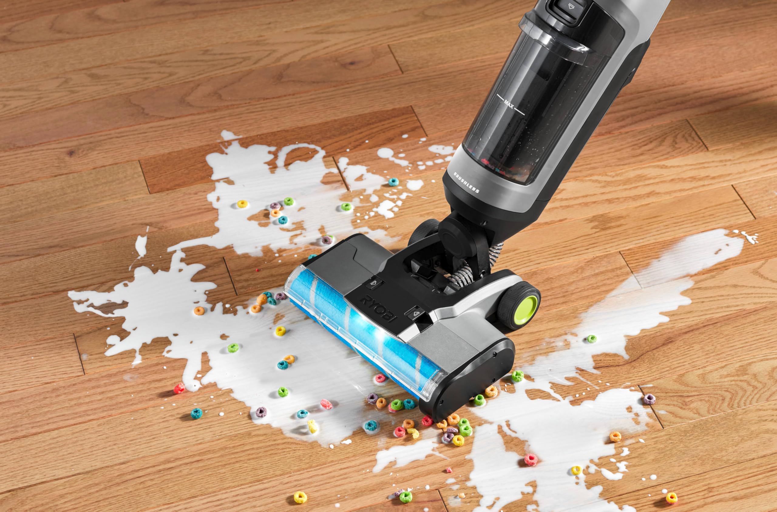 RYOBI 18 V ONE+ Brushless Multiflächenreiniger RHFC18BL-0 5133006325, 3-in-1 Staubsaugen, Wischen & Trocknen, ohne Akku und Ladegerät, Anthrazit