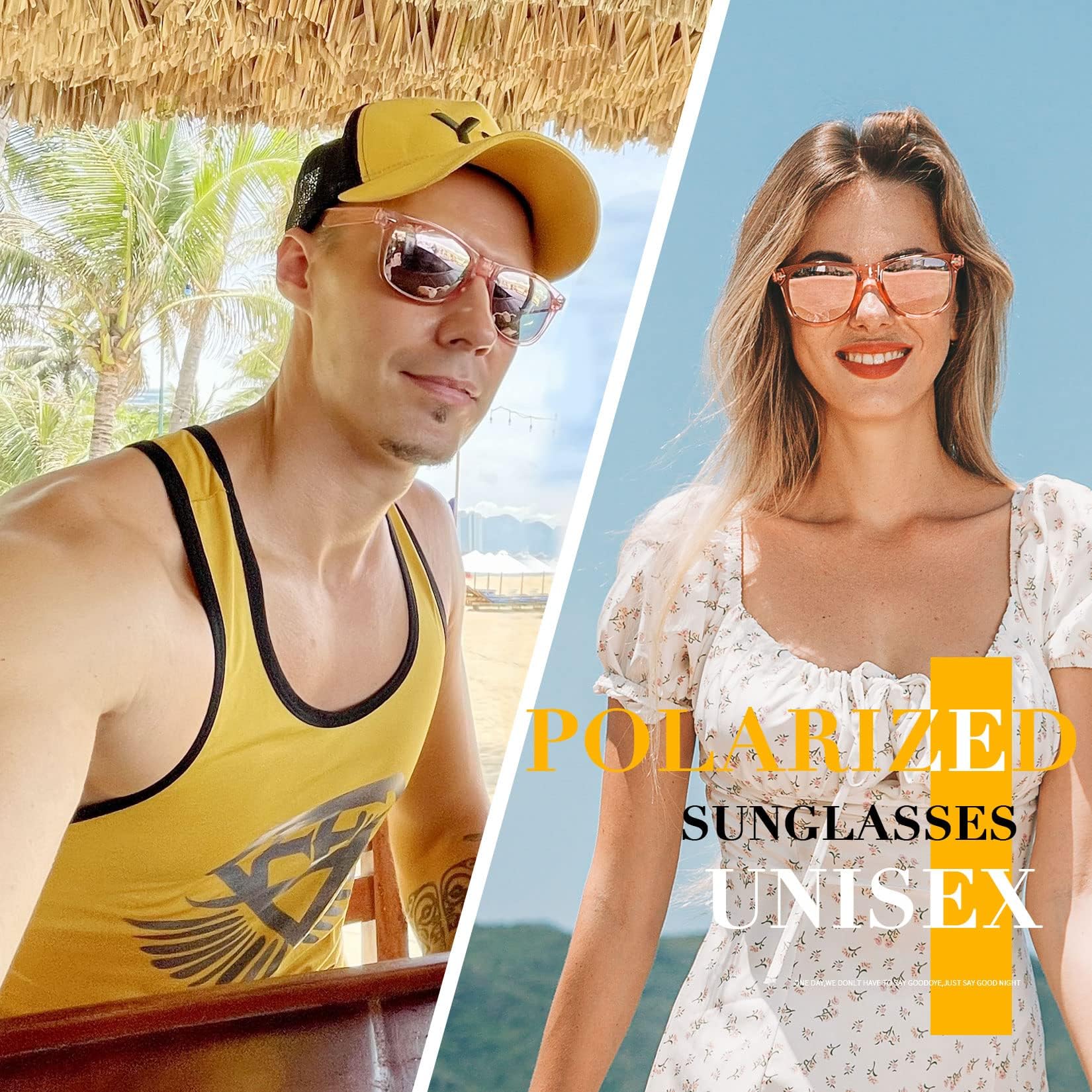 Joopin Gafas de Sol Mujer y Hombre Polarizadas Protección UV400 Cuadradas Estilo Clásico de Moda para Conducir Playa Viajes Pesca