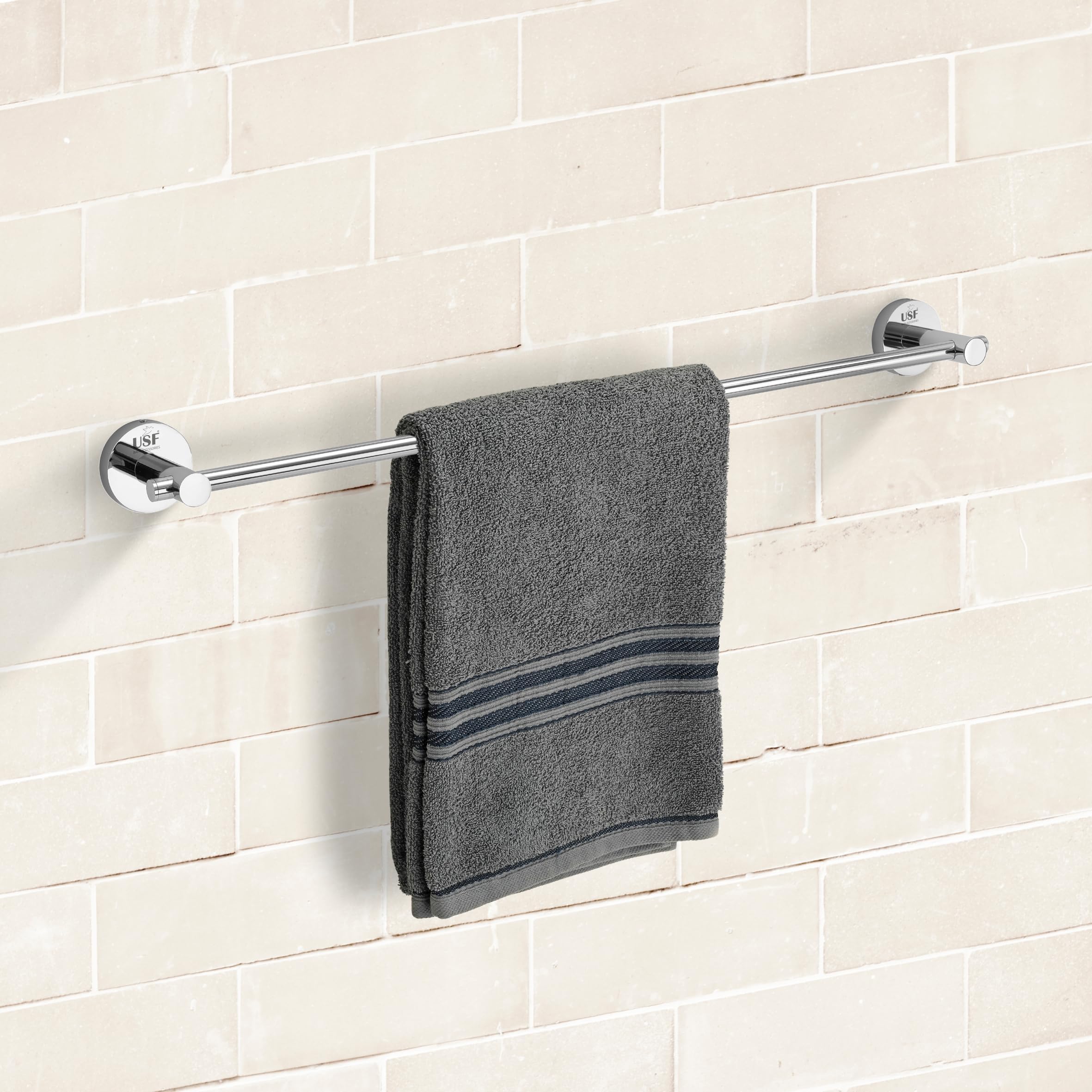 USF Stainless Steel 24 Inch Towel Rod | Towel Rack for Bathroom | Towel Bar | Towel Hanger ...