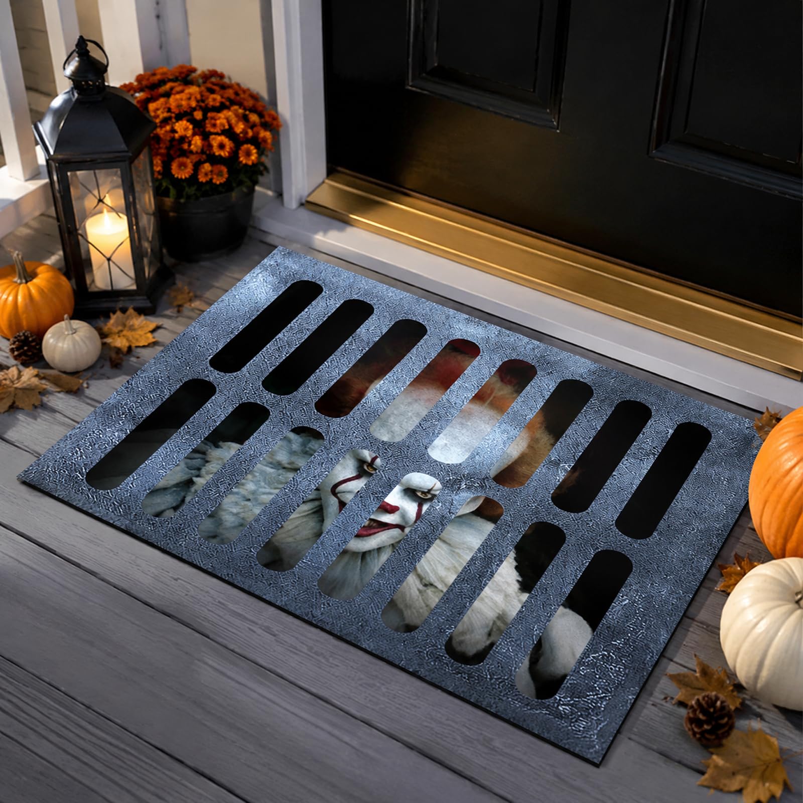 Halloween Clown Door Mat – Creepy Non-Slip Rug for Porch & Party Entrance