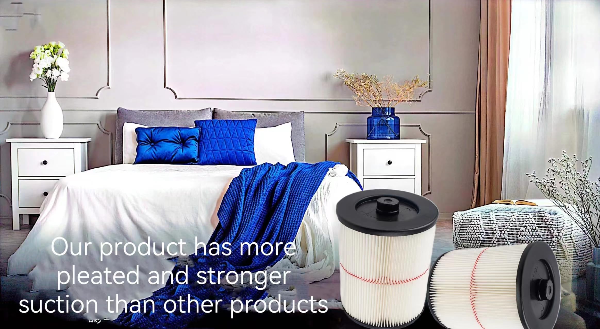 9-17816 filter for craftsman shop vac, 917816 red stripe filter Wet/Dry Air Filter Replacement Part fit 5 Gallon & Larger Vacuum Cleaner Accessories9 17 12 8 16 Cartridge Filter -2Pack