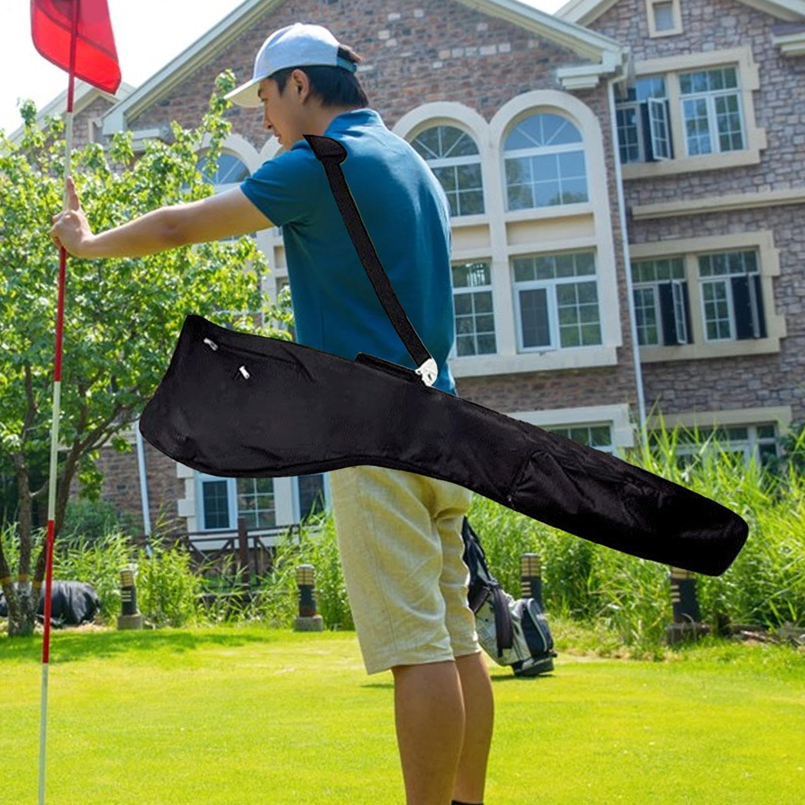 Bolsa de golf pequeña | Bolsa de transporte de golf plegable ajustable | Funda de práctica portátil ajustable, accesorios deportivos ligeros con correa para hombres, mujeres y adultos