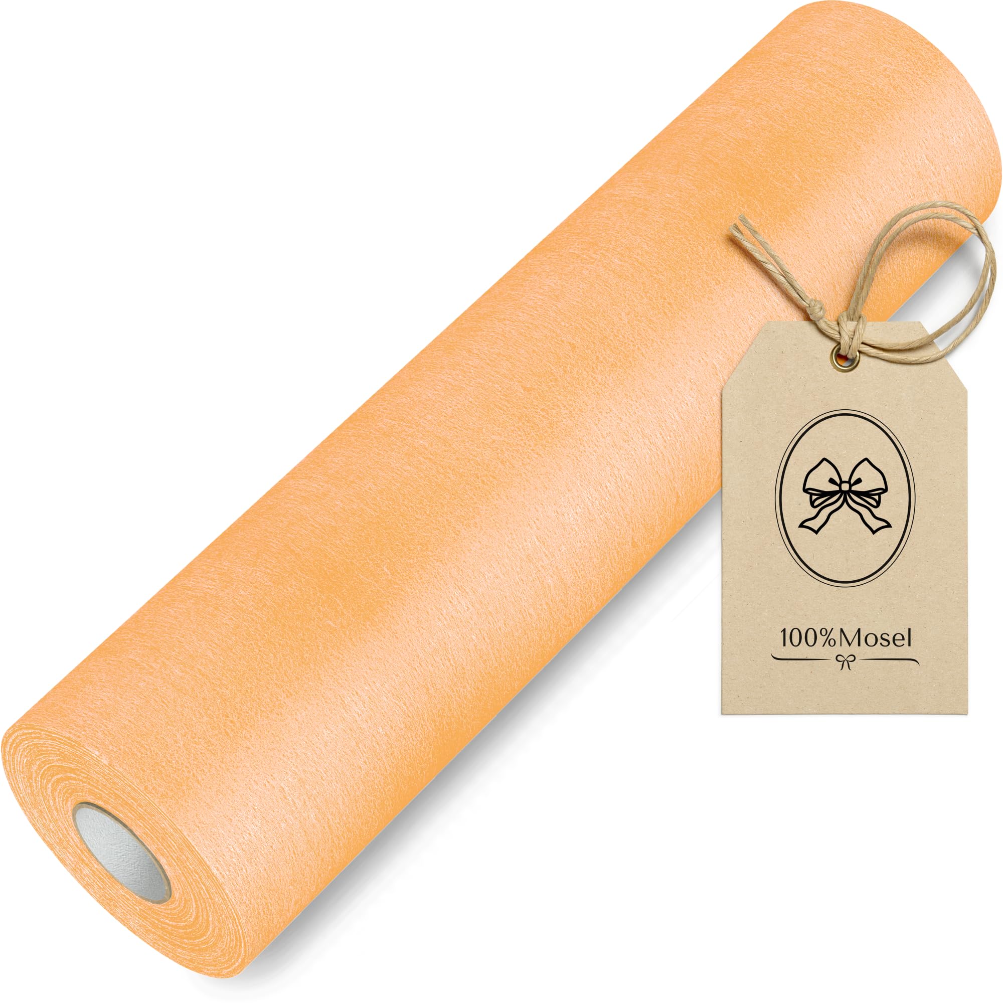 100%Mosel Non-woven Table Runner Roll, in Peach (30 cm x 25 m), decorative ribbon, elegant decoration for dinner parties, birthdays, weddings and christenings