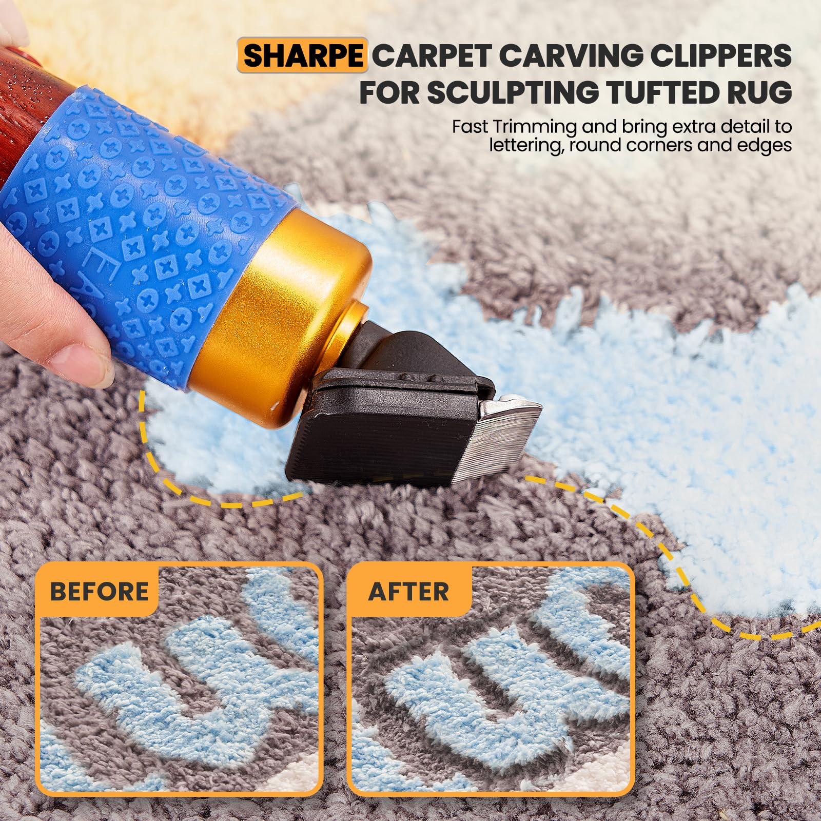 Riiai Tufting Gun Tufting Gun Starter Kit, Tufting Gun with Carpet Cutter, Carpet Making Kit, Carpet Gun Cut Pile Loop Pile, Carpet Cutter Tufting for Sculpture