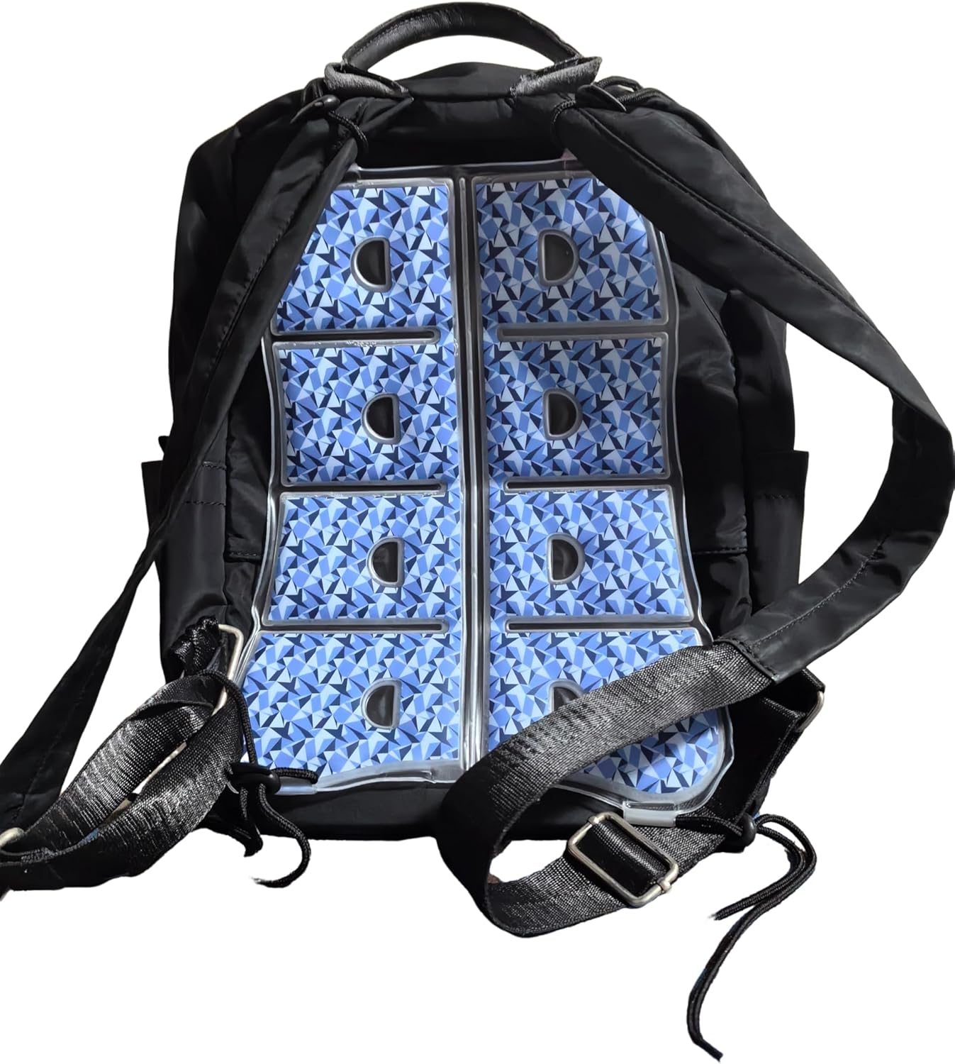 Cooling Pads for Men Women Backpack Mat for Pets Car Seat Outdoor Hiking Picnic Camping Accessories With a Rope Tether, Blue Geometric Pattern, Clear Base Cooling Pads for Men Women Backpack Mat for Pets Car Seat Outdoor Hiking Picnic Camping Accessories With a Rope Tether, Blue Geometric Pattern, Clear Base