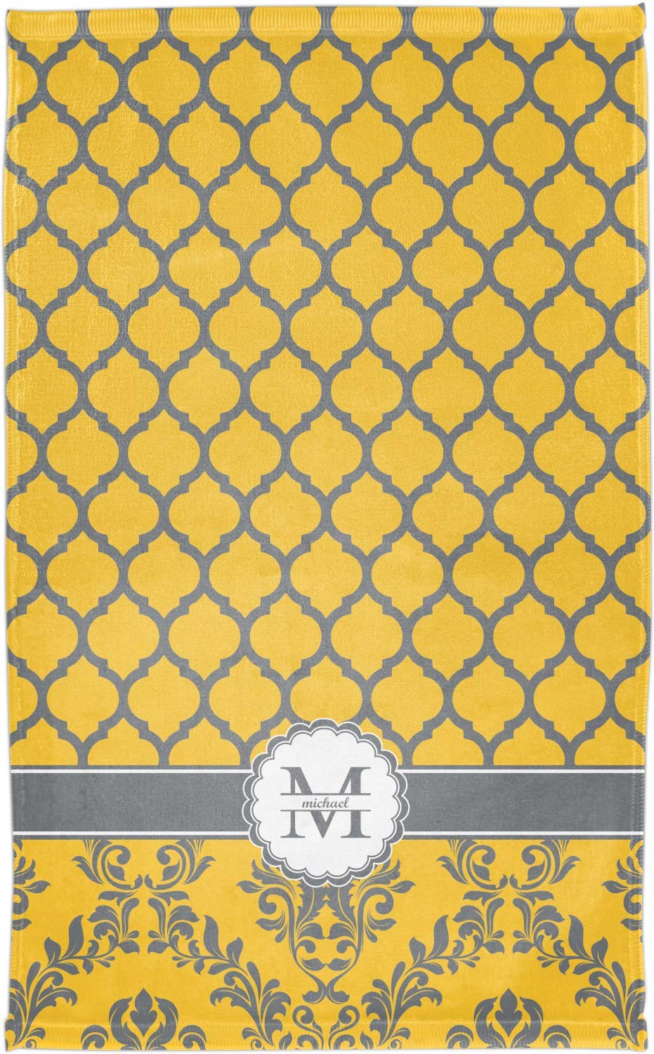 YouCustomizeIt Personalized Damask & Moroccan Finger Tip Towel - Full Print