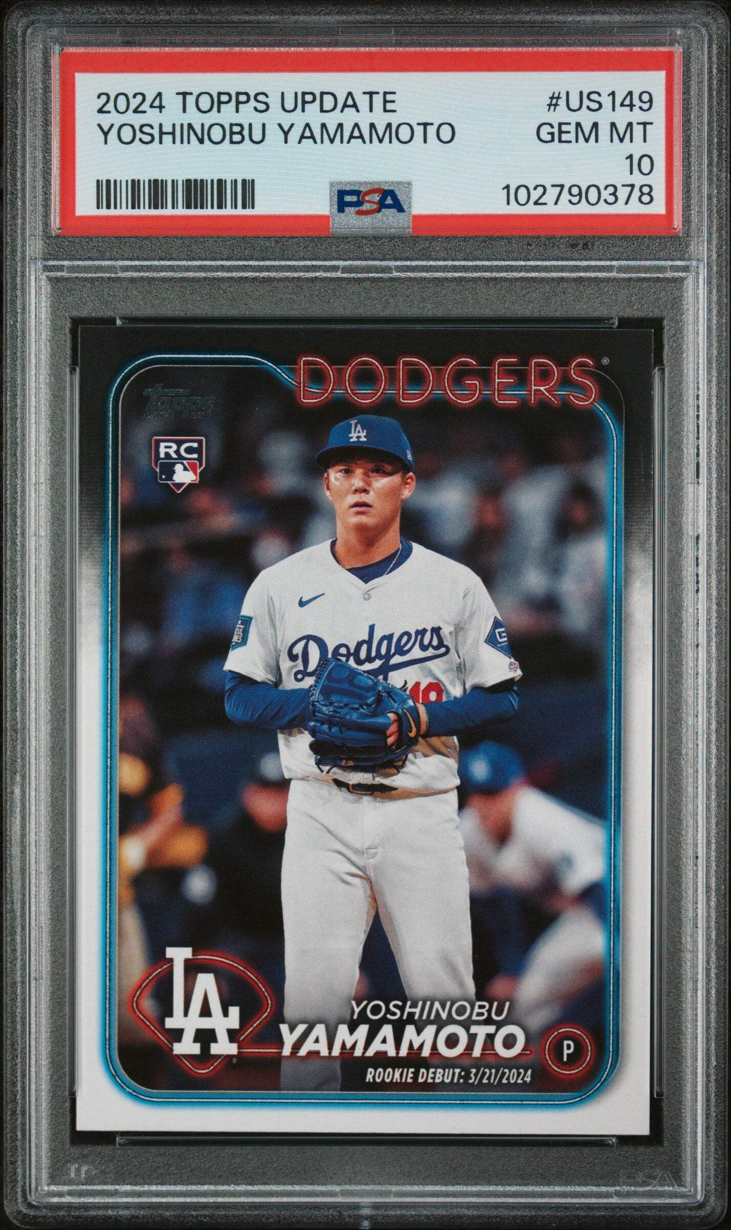 Graded 2024 Topps Update Yoshinobu Yamamoto #US149 Rookie RC Baseball Card PSA 10 Gem Mint